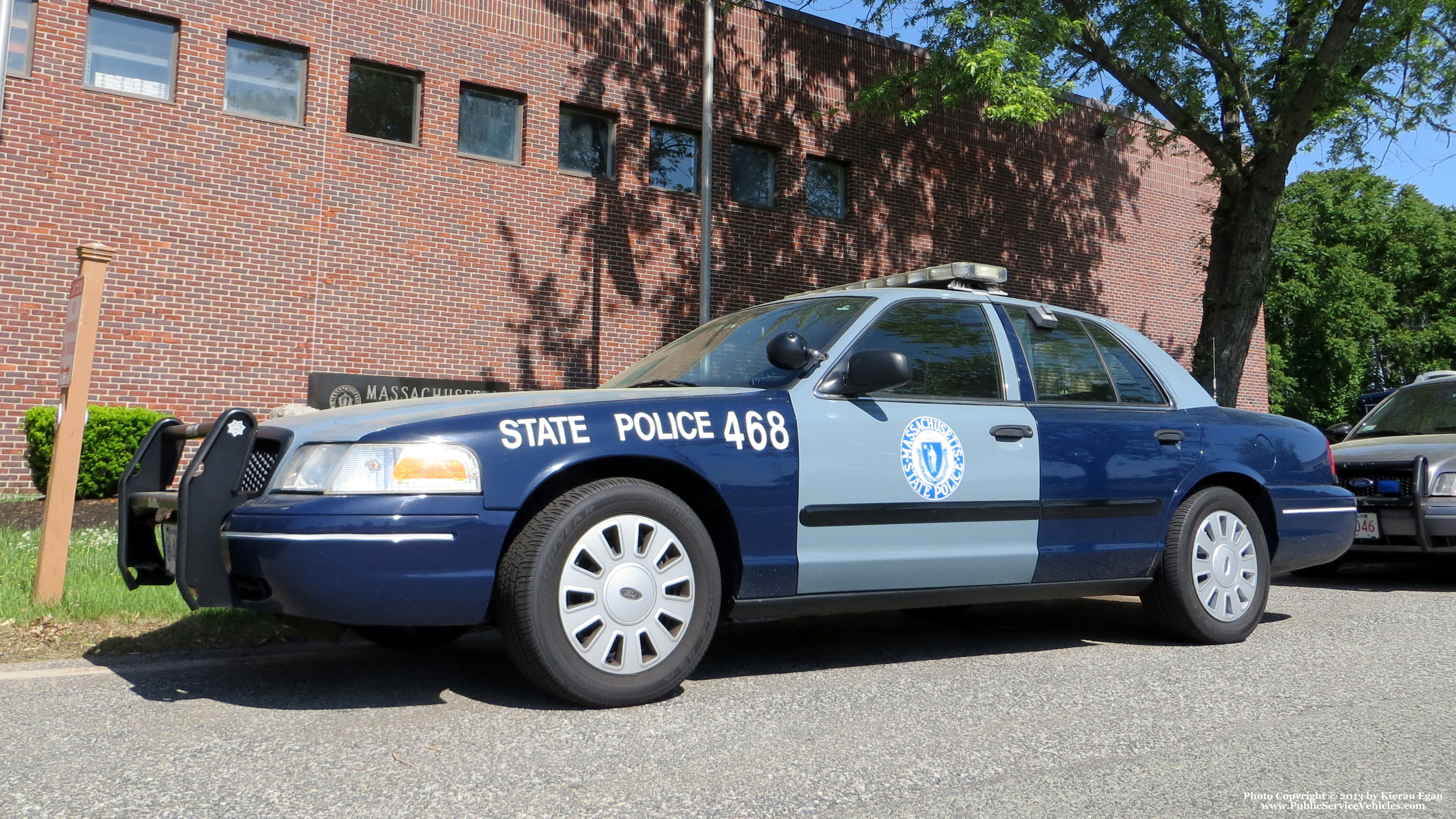 A photo  of Massachusetts State Police
            Cruiser 468, a 2006-2008 Ford Crown Victoria Police Interceptor             taken by Kieran Egan