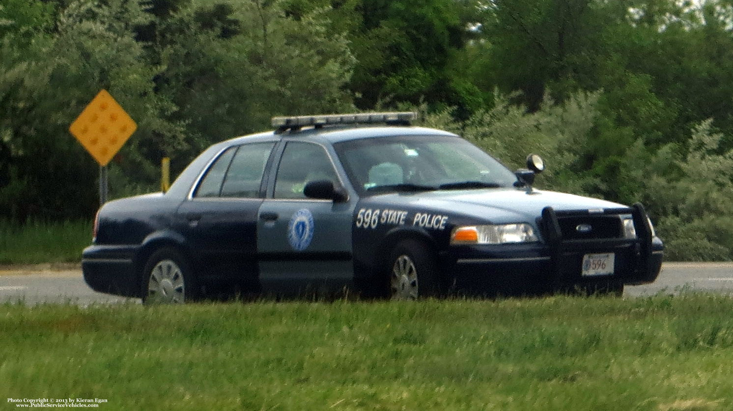 A photo  of Massachusetts State Police
            Cruiser 596, a 2006-2008 Ford Crown Victoria Police Interceptor             taken by Kieran Egan