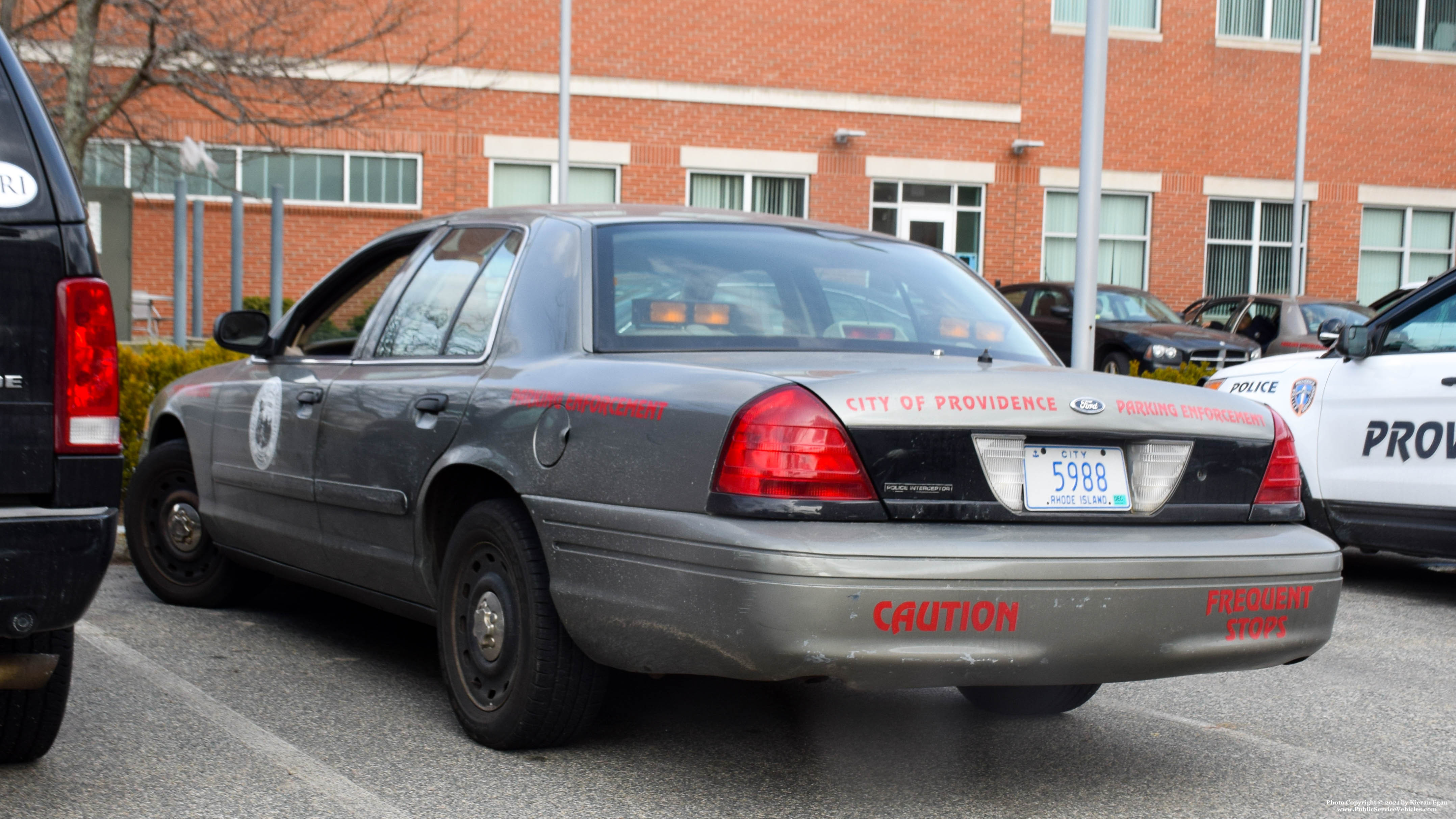A photo  of Providence Parking Enforcement
            Car 5988, a 2003-2005 Ford Crown Victoria Police Interceptor             taken by Kieran Egan