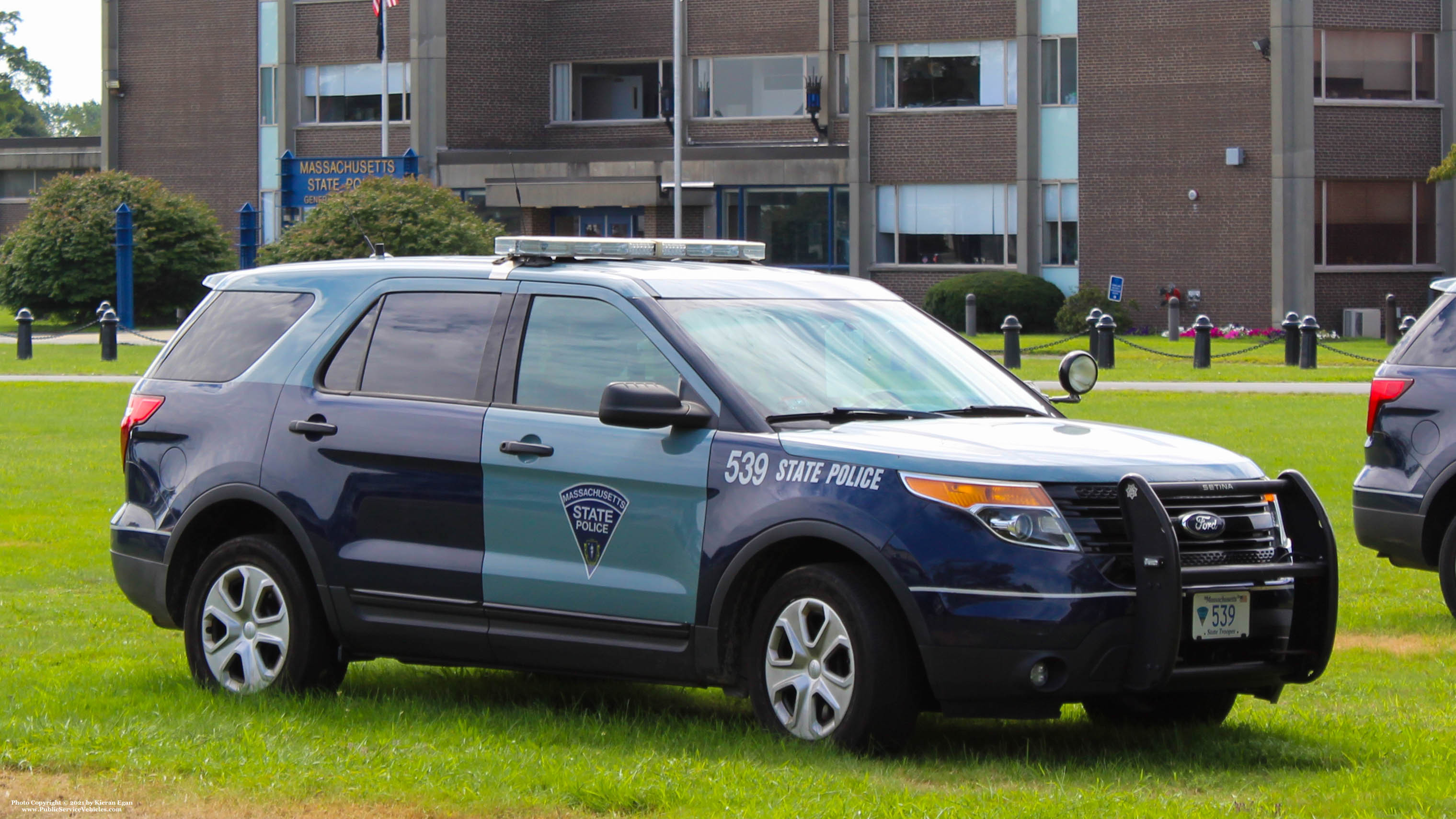 A photo  of Massachusetts State Police
            Cruiser 539, a 2015 Ford Police Interceptor Utility             taken by Kieran Egan