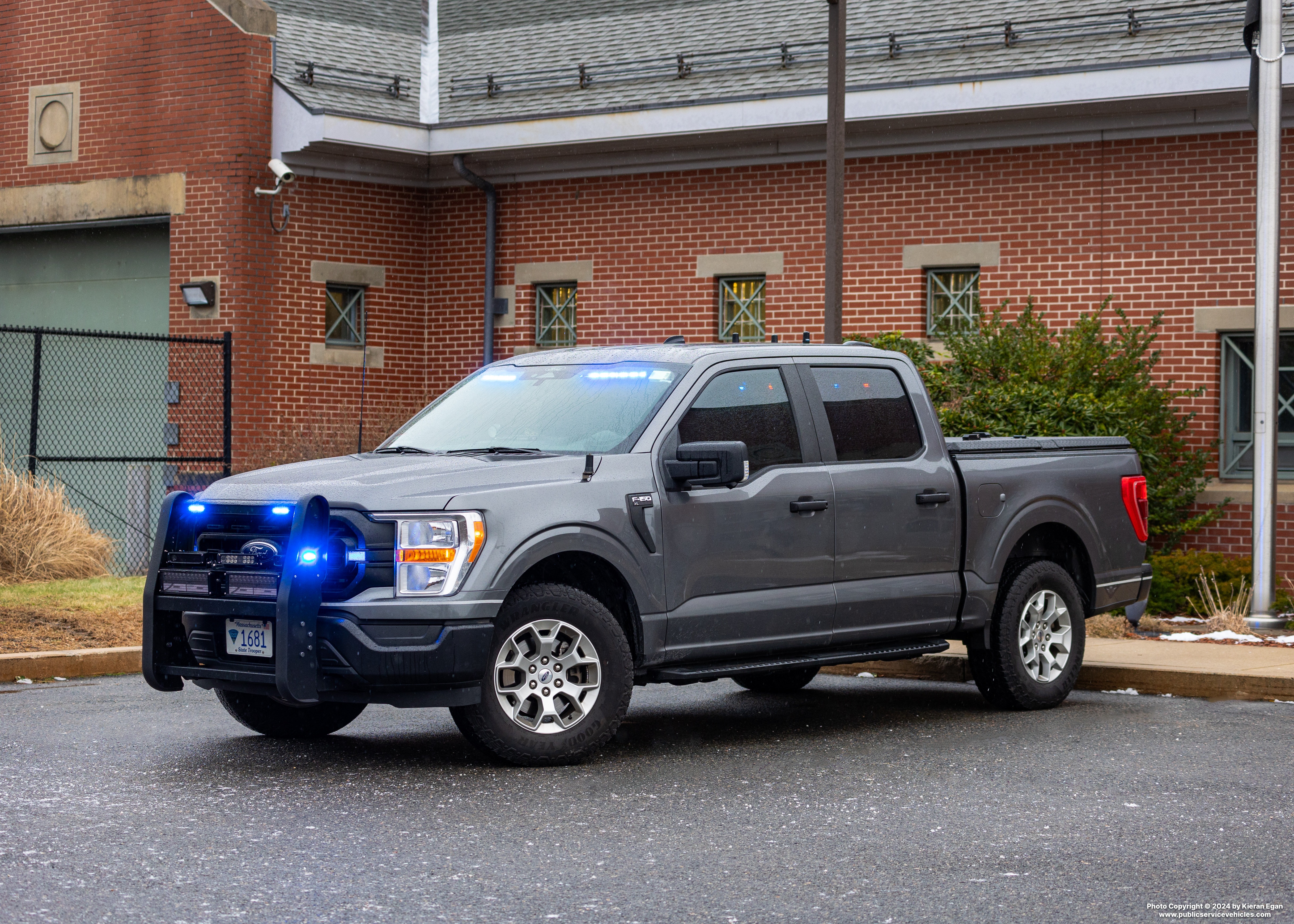 A photo  of Massachusetts State Police
            Cruiser 1681T, a 2022 Ford F-150 Police Responder             taken by Kieran Egan