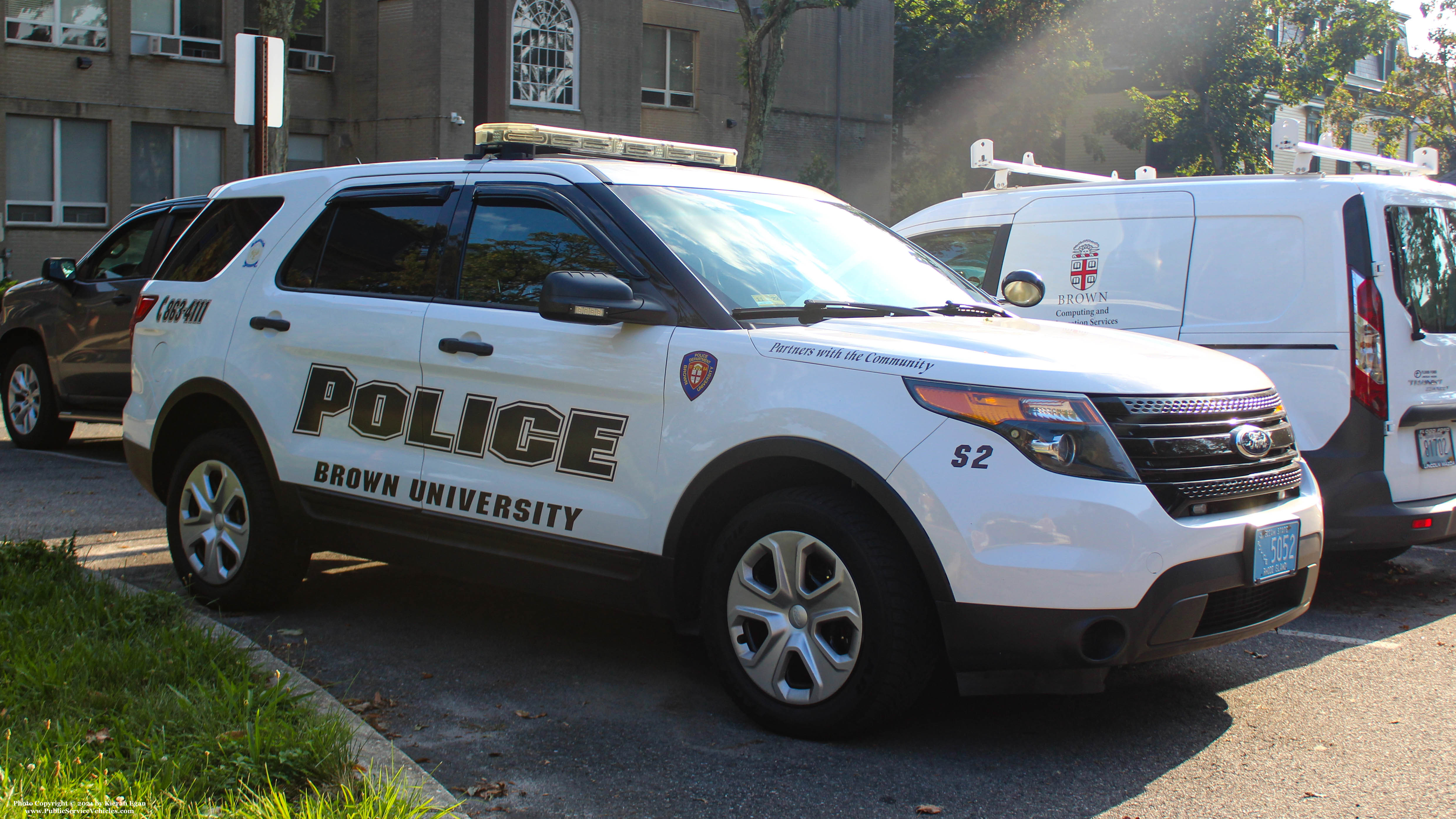 A photo  of Brown University Police
            Supervisor 2, a 2013 Ford Police Interceptor Utility             taken by Kieran Egan