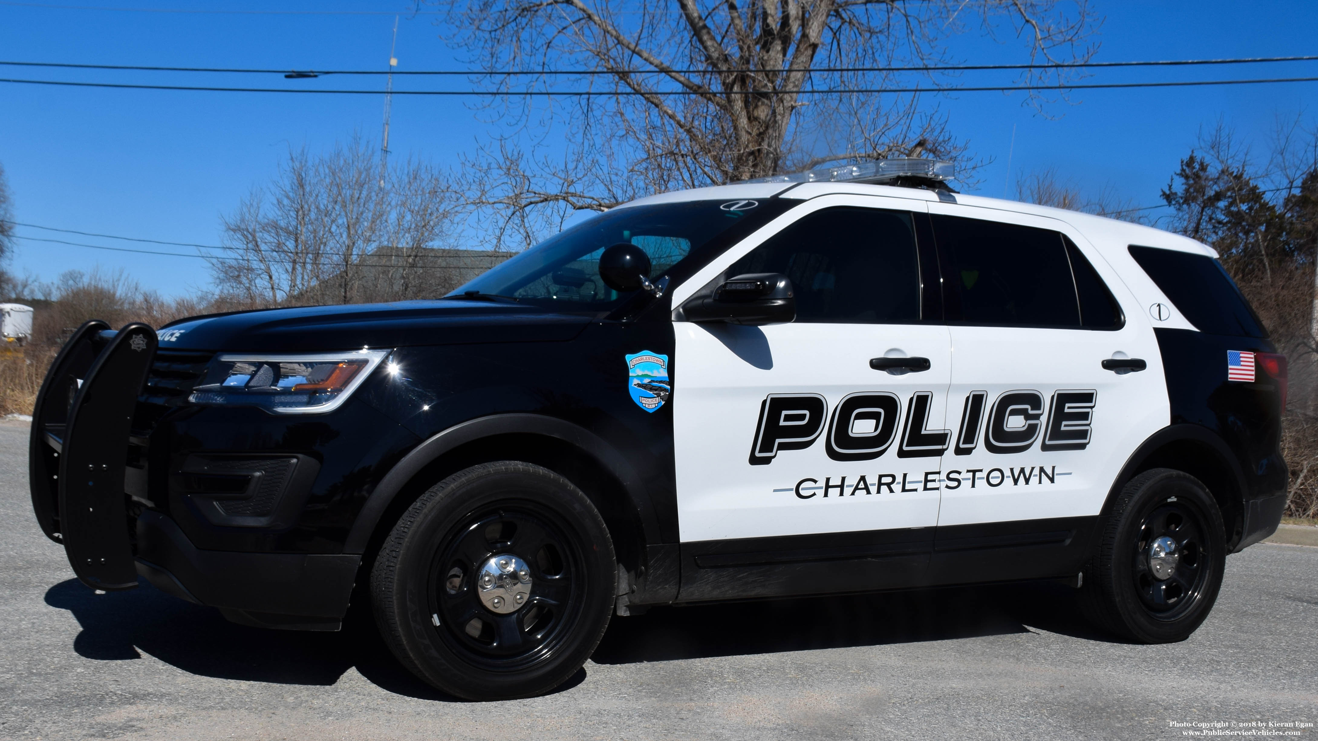 A photo  of Charlestown Police
            Car 1, a 2018 Ford Police Interceptor Utility             taken by Kieran Egan
