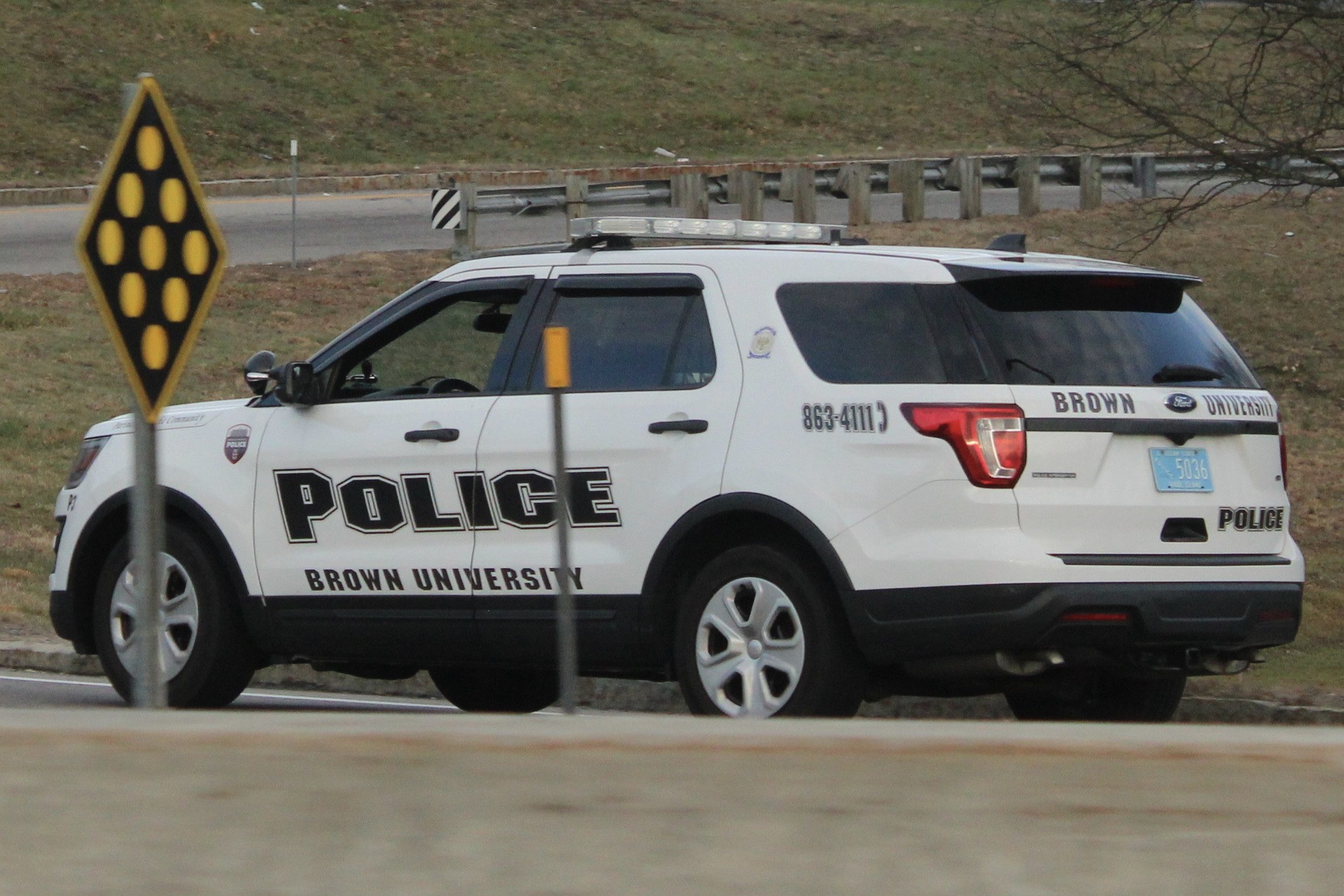 A photo  of Brown University Police
            Patrol 3, a 2016-2019 Ford Police Interceptor Utility             taken by @riemergencyvehicles
