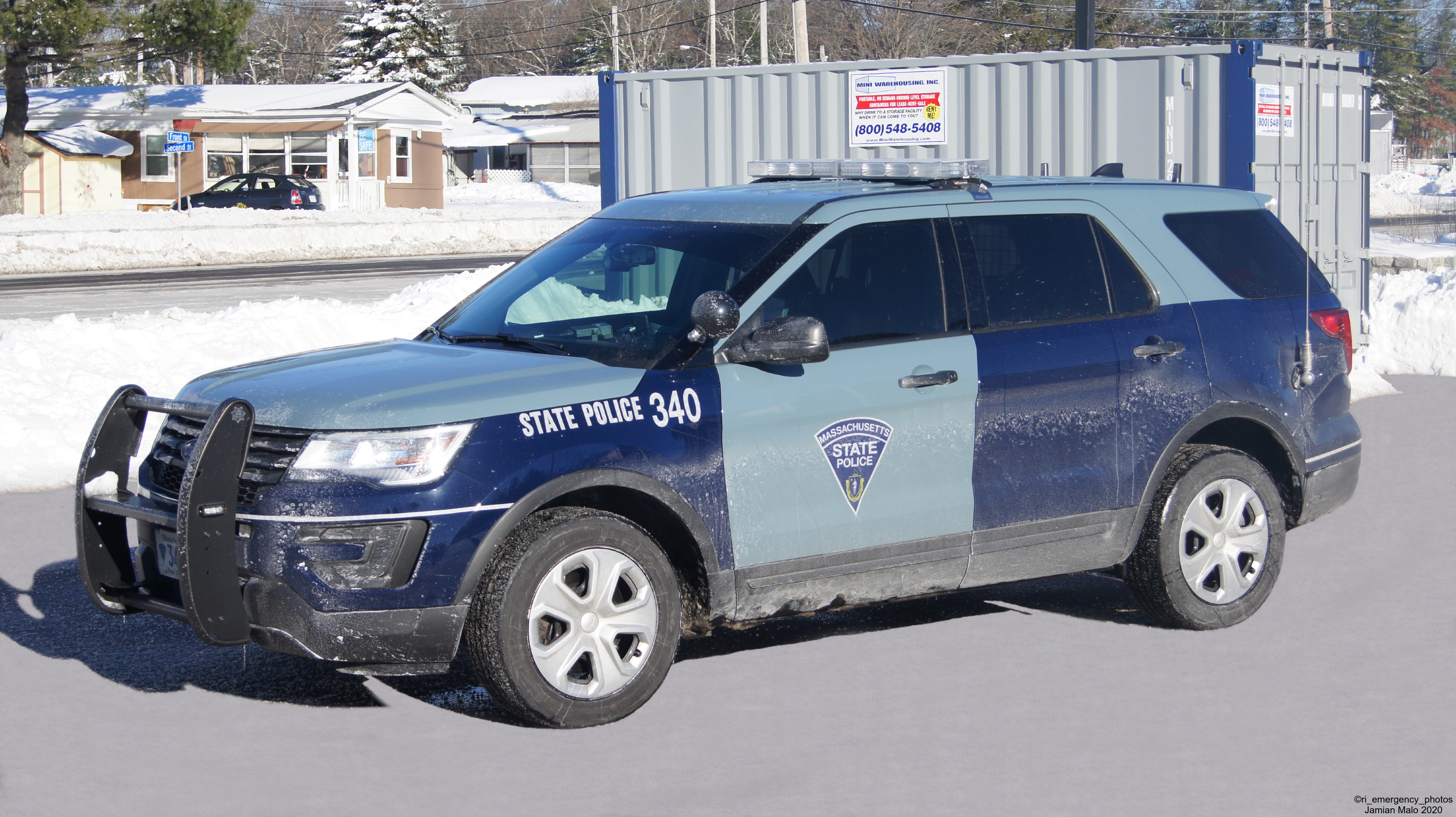 A photo  of Massachusetts State Police
            Cruiser 340, a 2019 Ford Police Interceptor Utility             taken by Jamian Malo