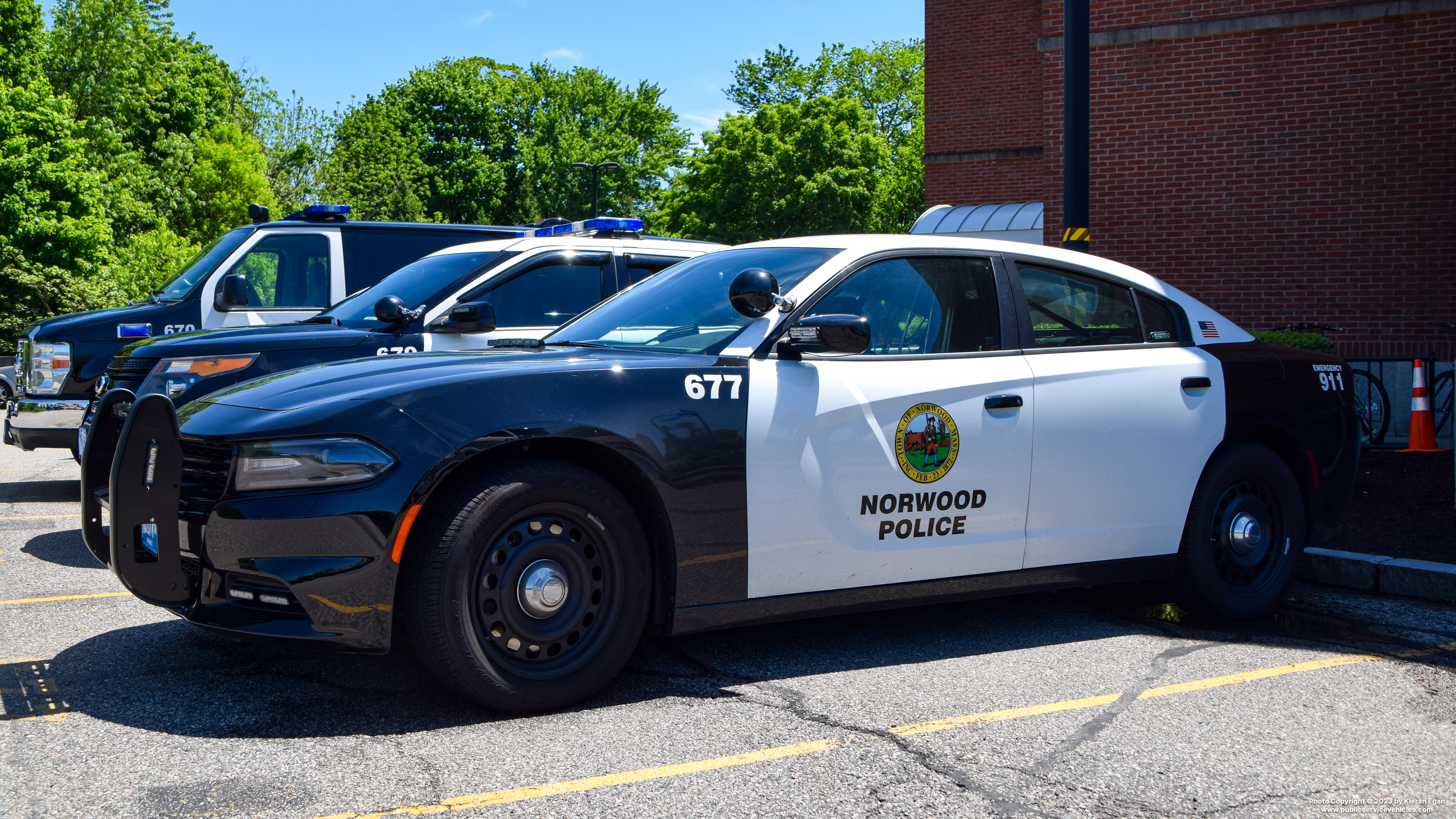 A photo  of Norwood Police
            Cruiser 677, a 2015-2019 Dodge Charger             taken by Kieran Egan