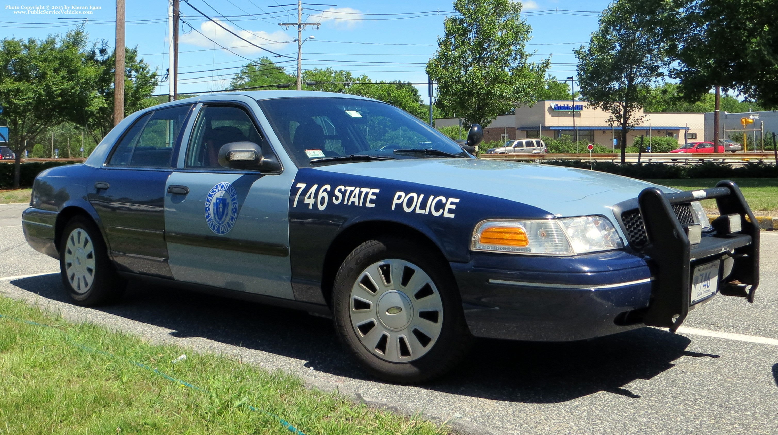 A photo  of Massachusetts State Police
            Cruiser 746, a 2006-2008 Ford Crown Victoria Police Interceptor             taken by Kieran Egan