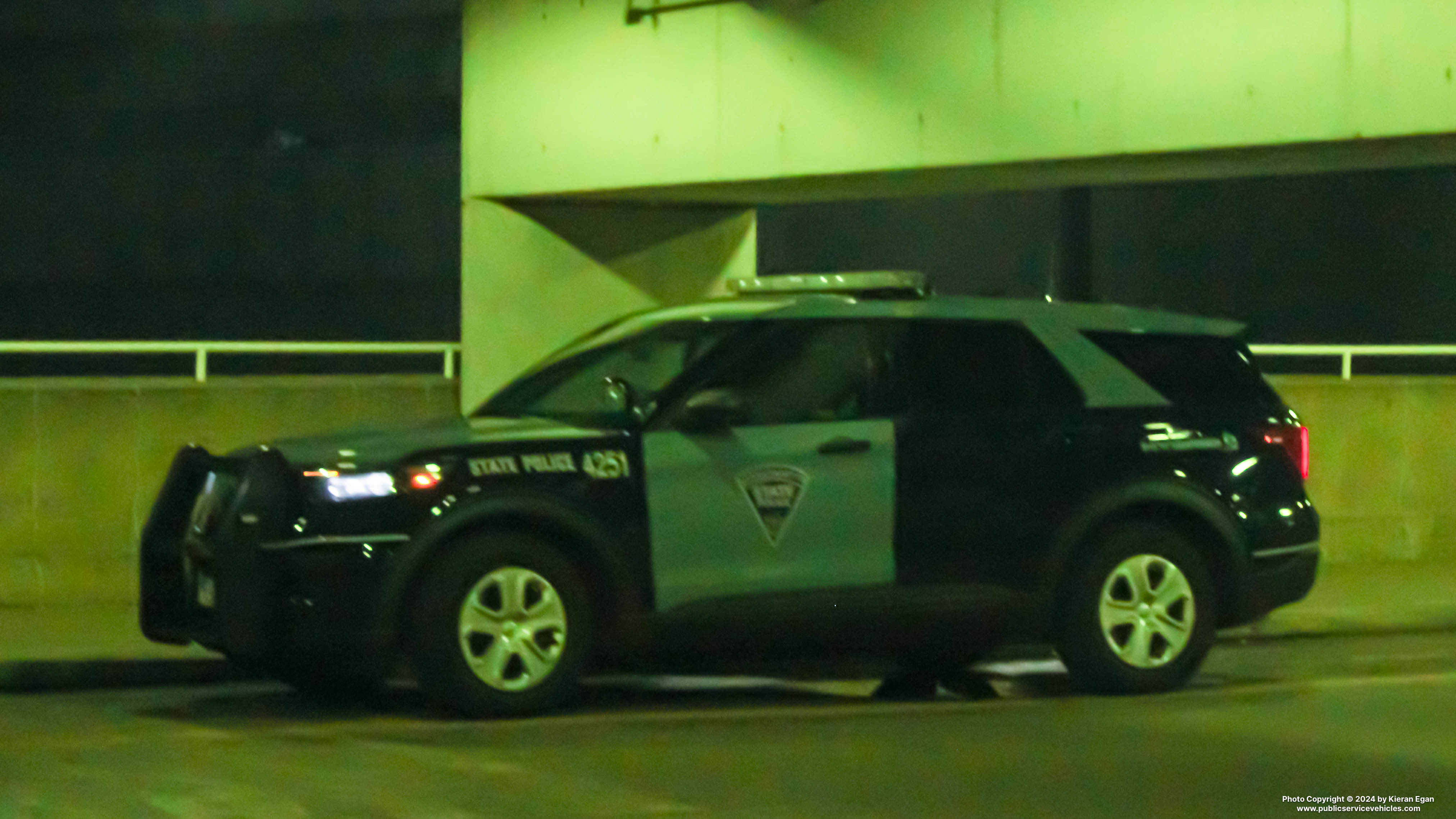 A photo  of Massachusetts State Police
            Cruiser 4251, a 2023 Ford Police Interceptor Utility Hybrid             taken by Kieran Egan