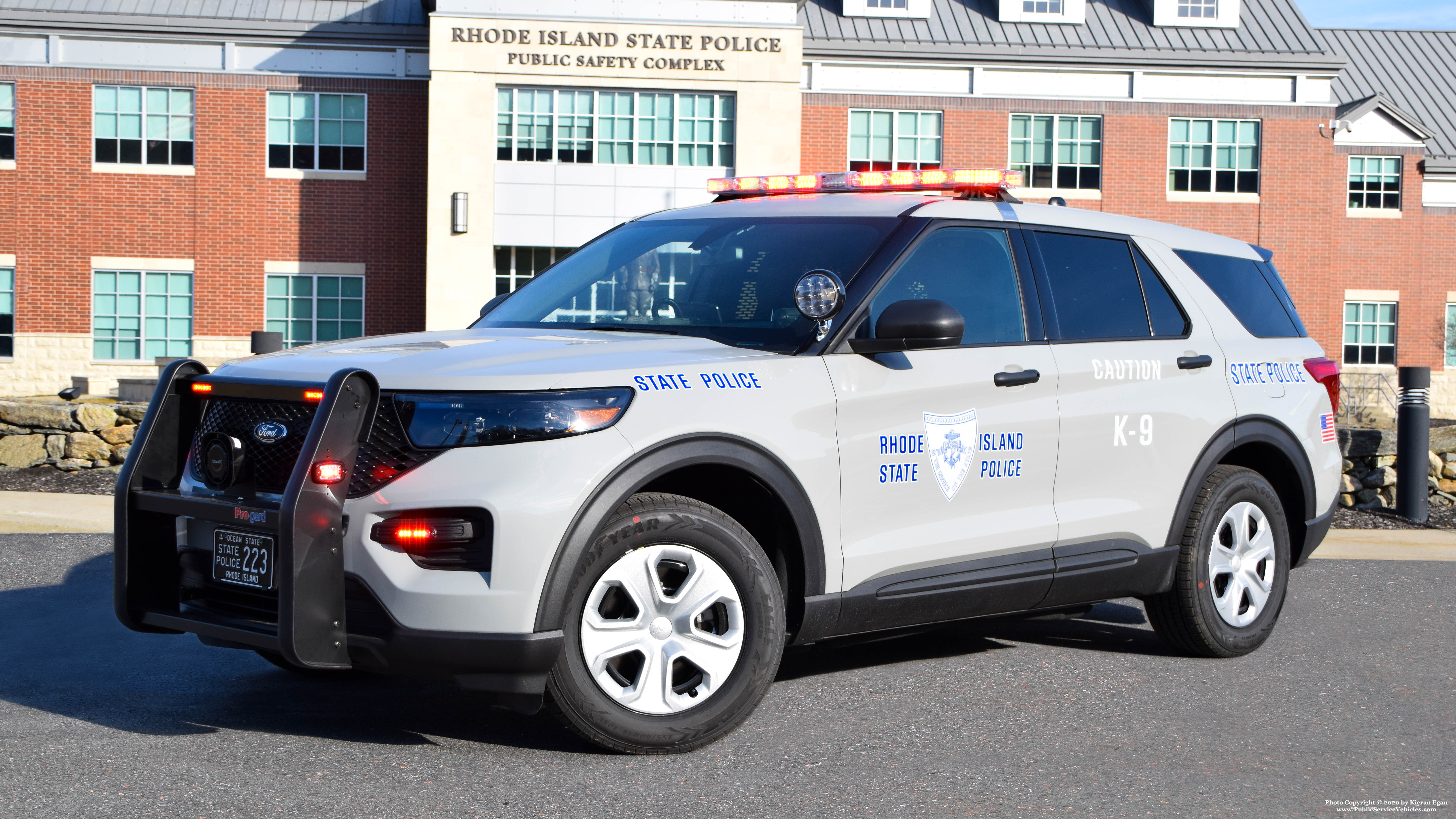 A photo  of Rhode Island State Police
            Cruiser 223, a 2020 Ford Police Interceptor Utility             taken by Kieran Egan