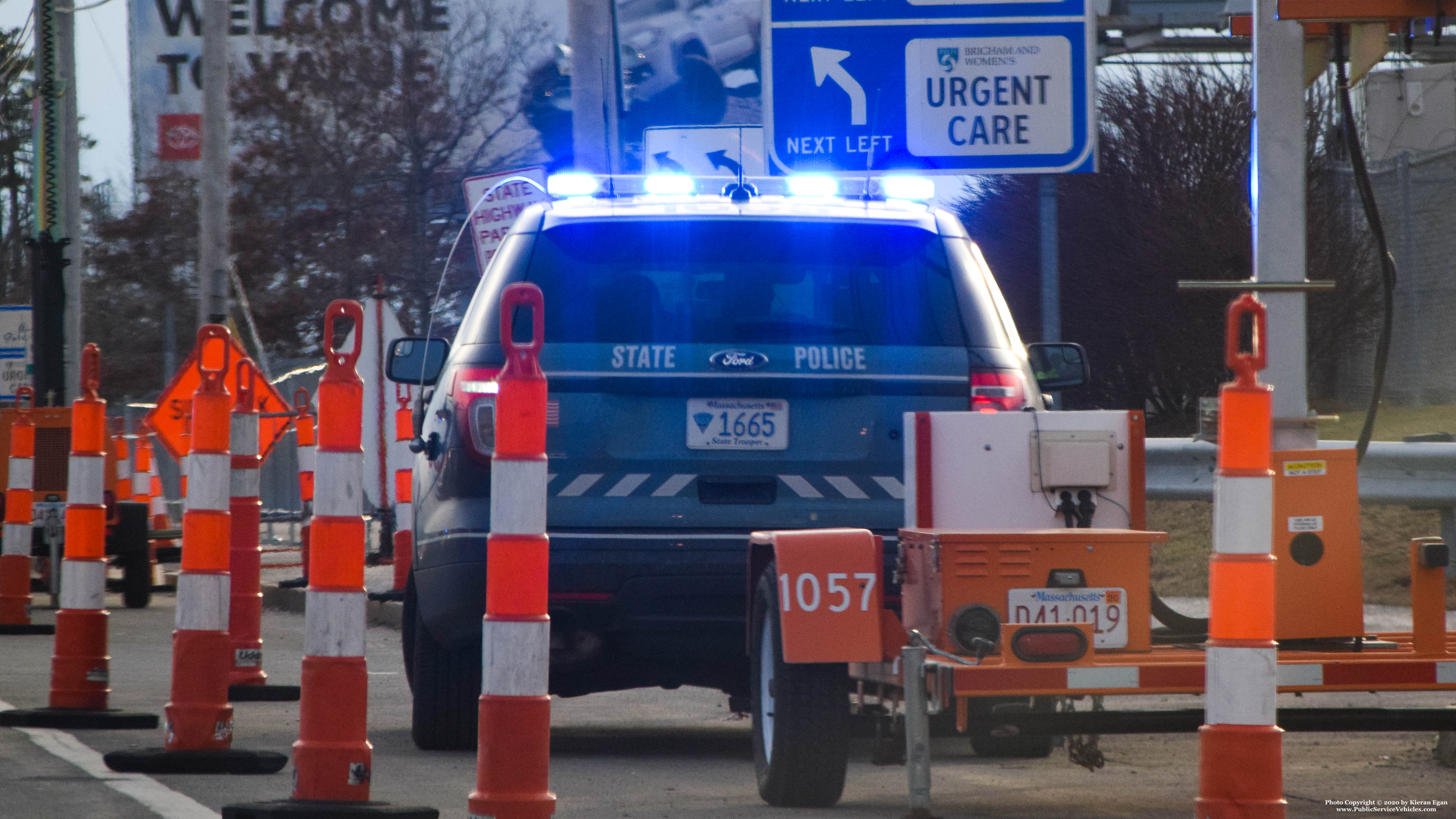 A photo  of Massachusetts State Police
            Cruiser 1665, a 2015 Ford Police Interceptor Utility             taken by Kieran Egan