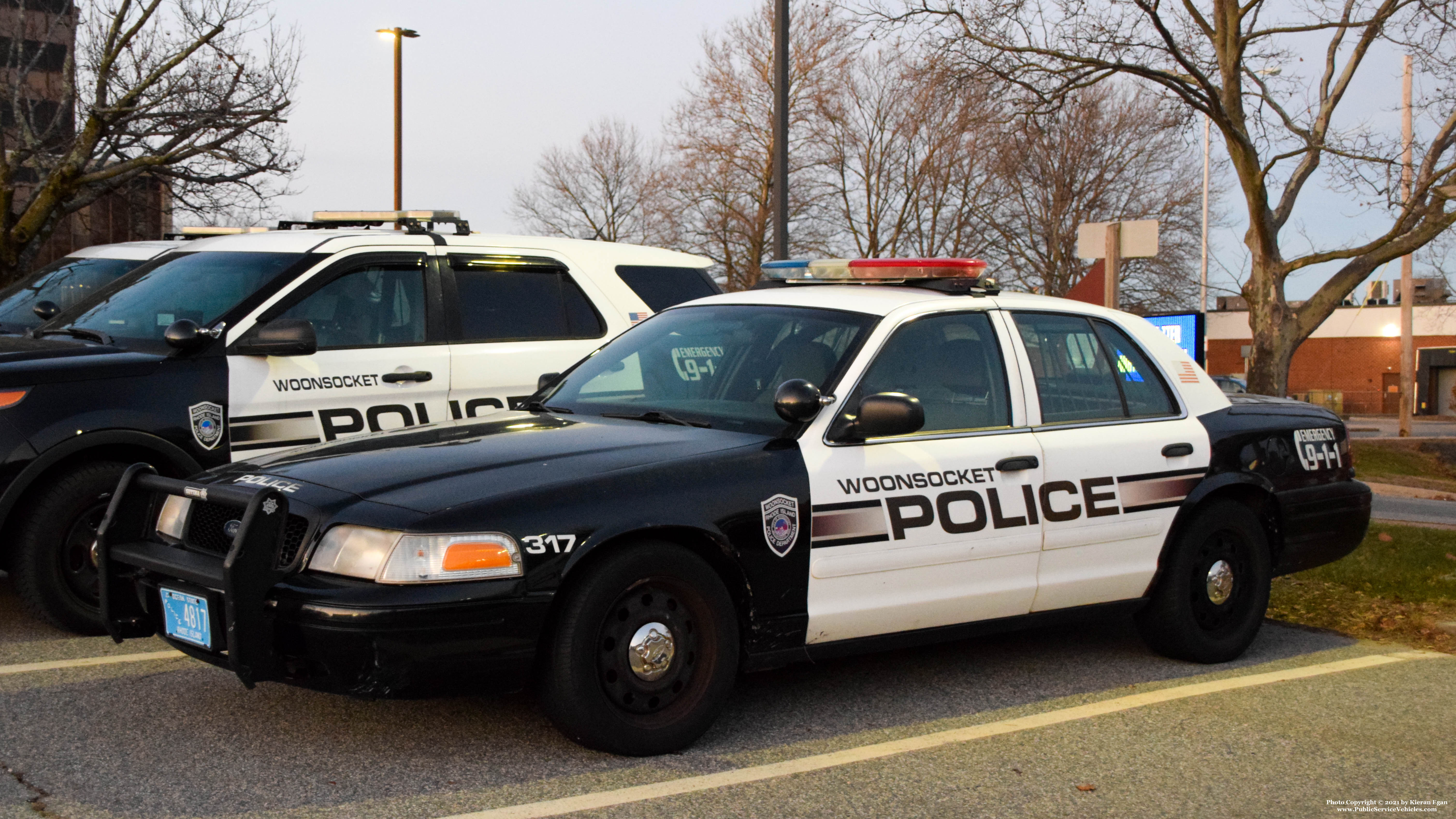 A photo  of Woonsocket Police
            Cruiser 317, a 2006-2008 Ford Crown Victoria Police Interceptor             taken by Kieran Egan