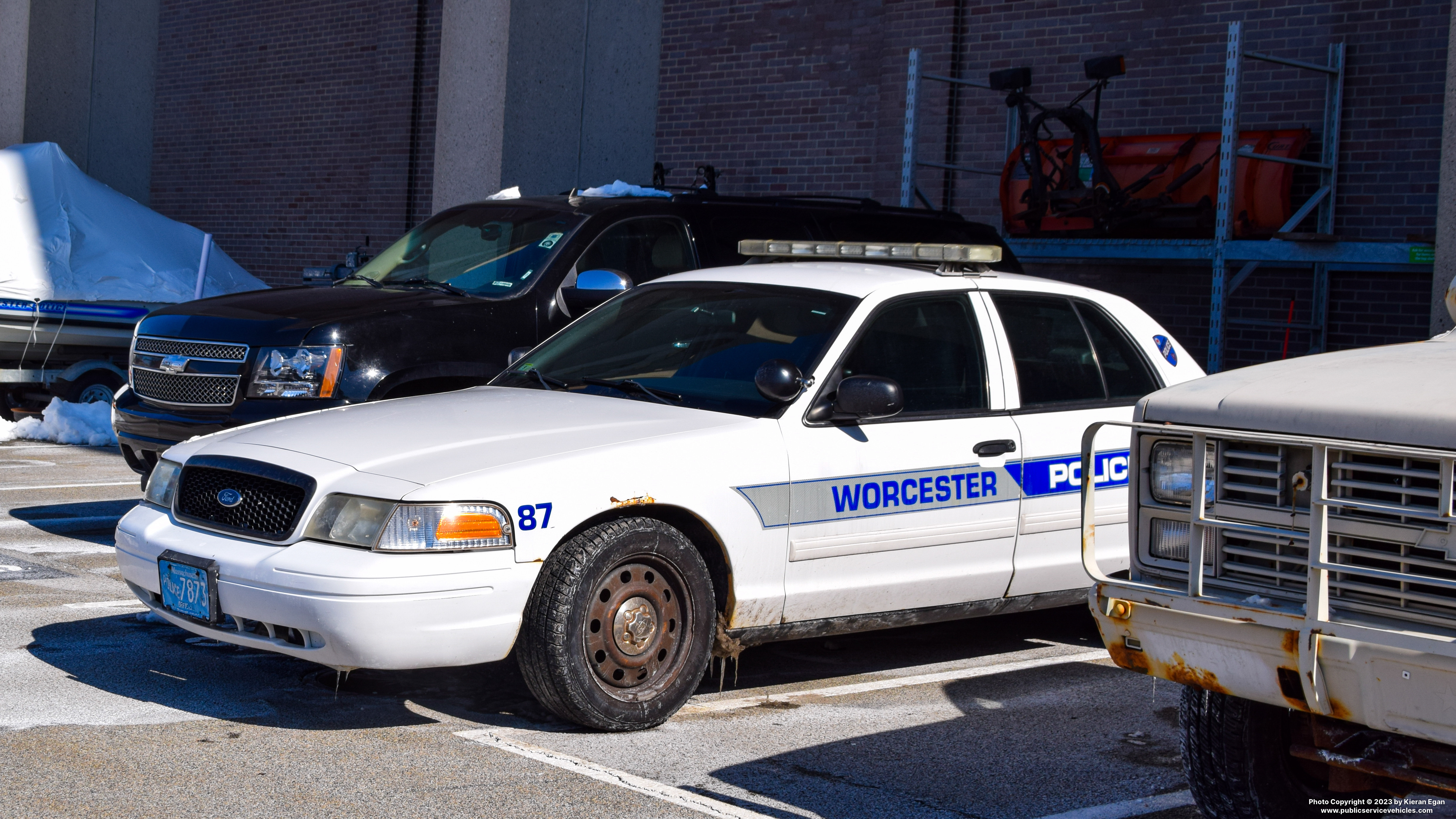 A photo  of Worcester Police
            Cruiser 87, a 2011 Ford Crown Victoria Police Interceptor             taken by Kieran Egan