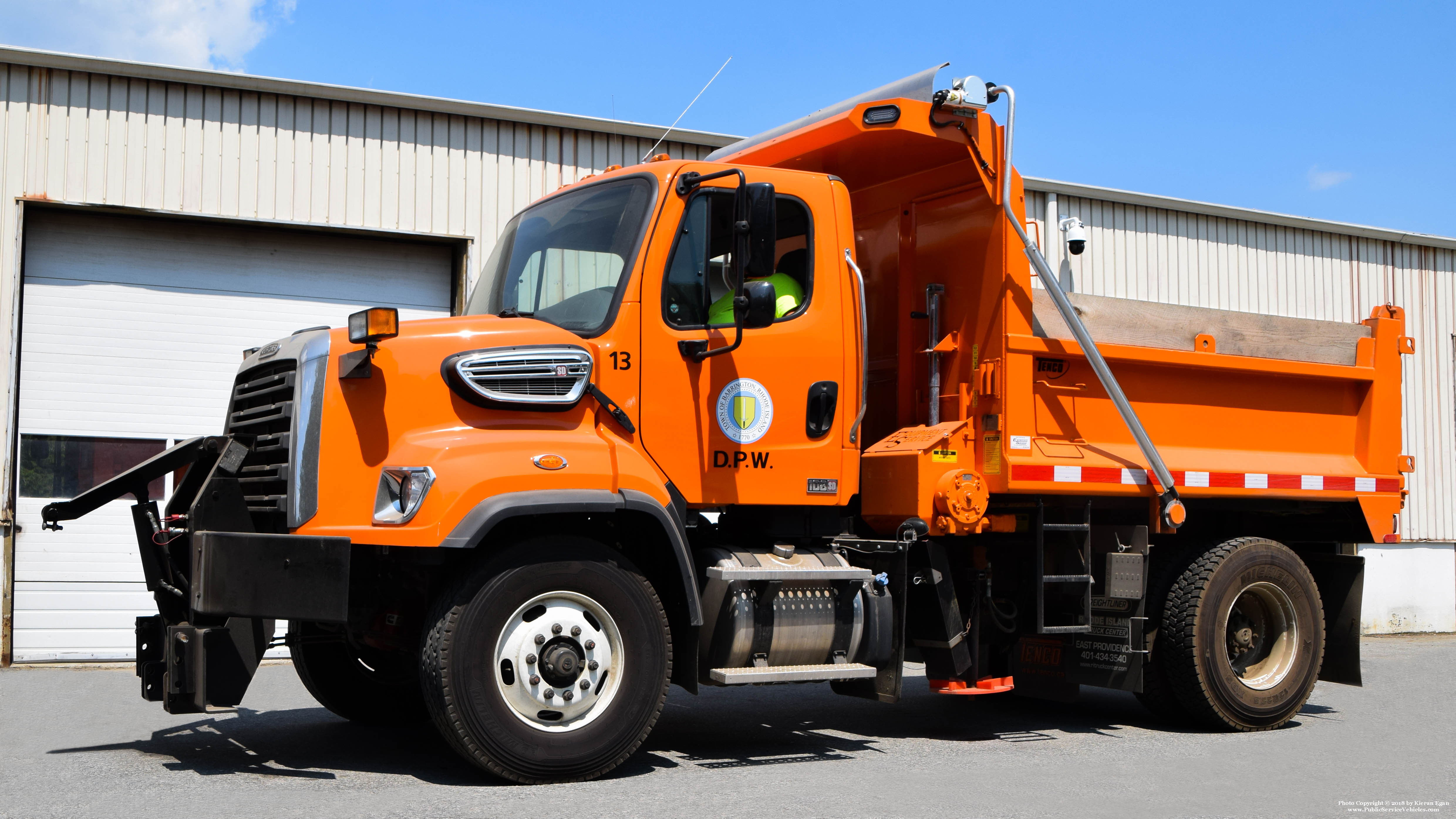 A photo  of Barrington Public Works
            Truck 13, a 2017 Freightliner FL80             taken by Kieran Egan