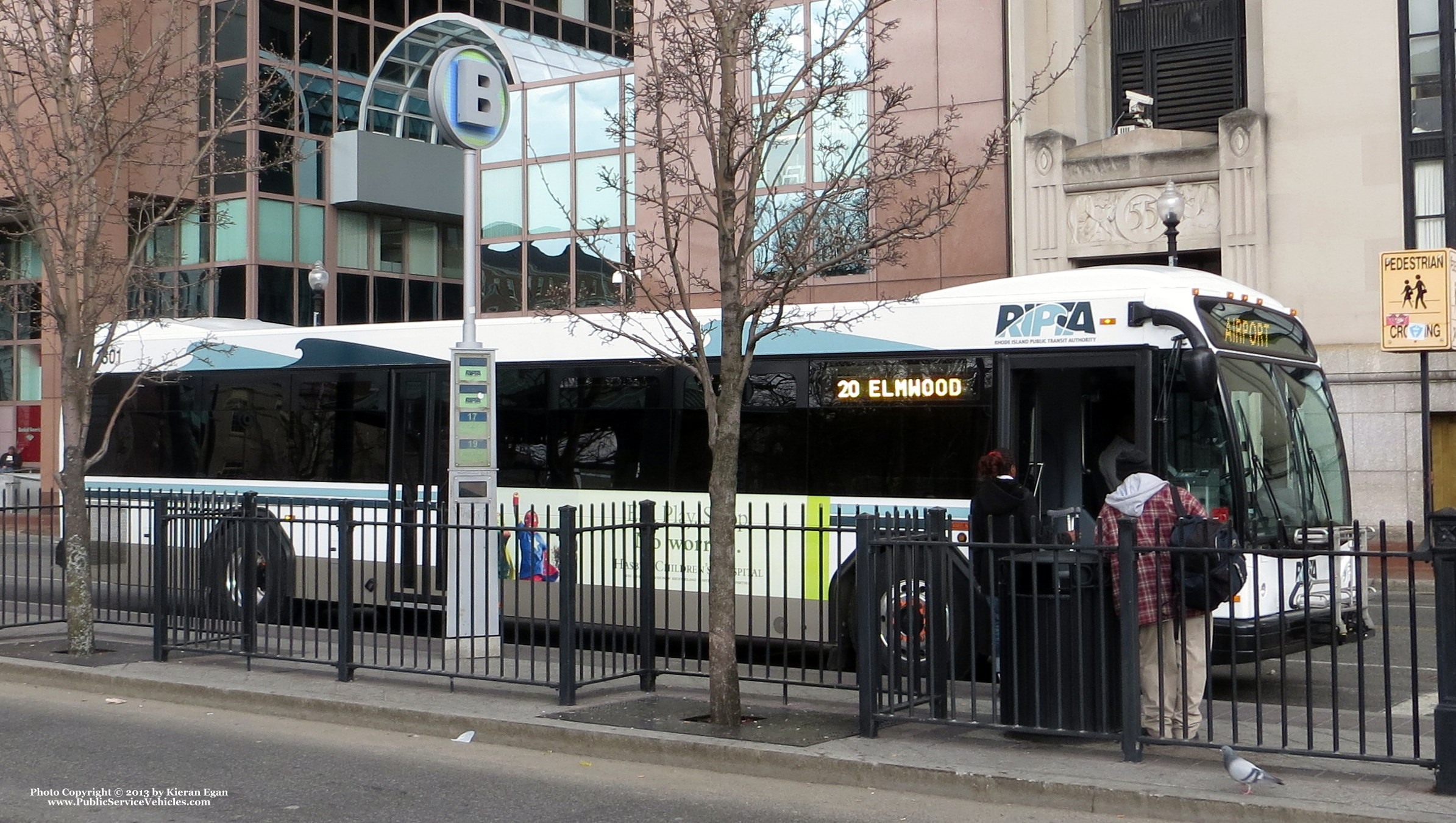 A photo  of Rhode Island Public Transit Authority
            Bus 1301, a 2013 Gillig BRT             taken by Kieran Egan