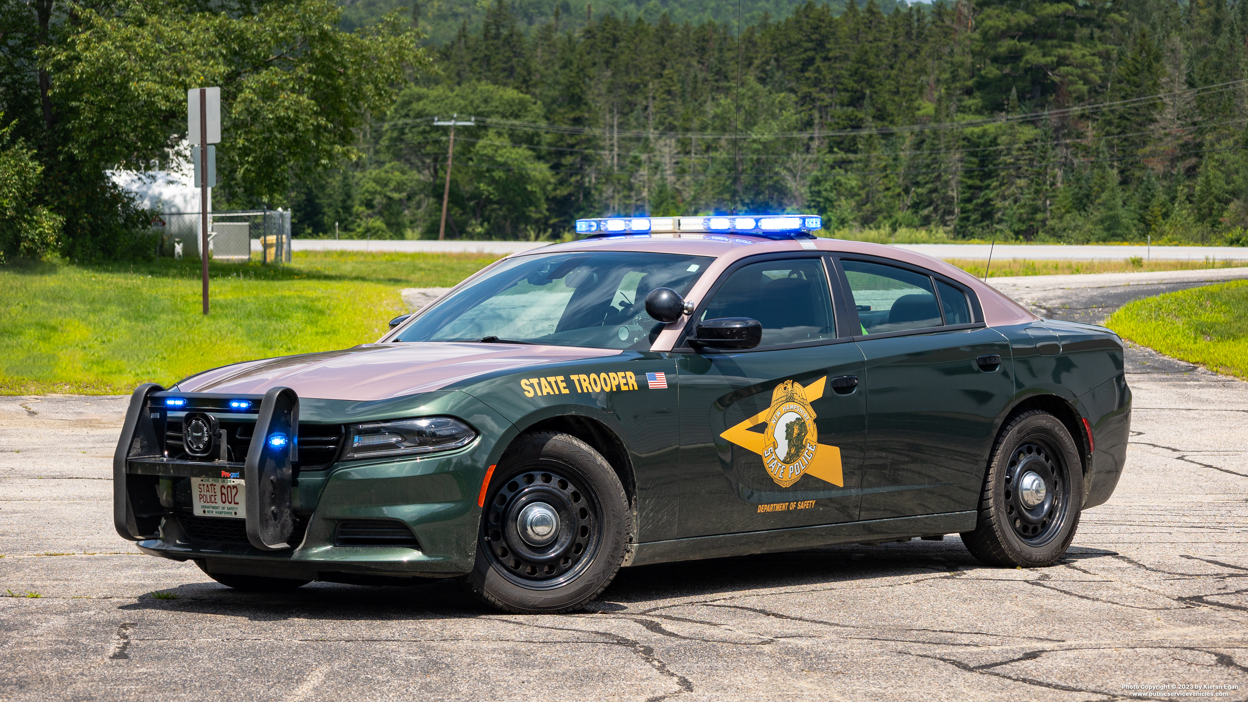 A photo  of New Hampshire State Police
            Cruiser 602, a 2020 Dodge Charger             taken by Kieran Egan