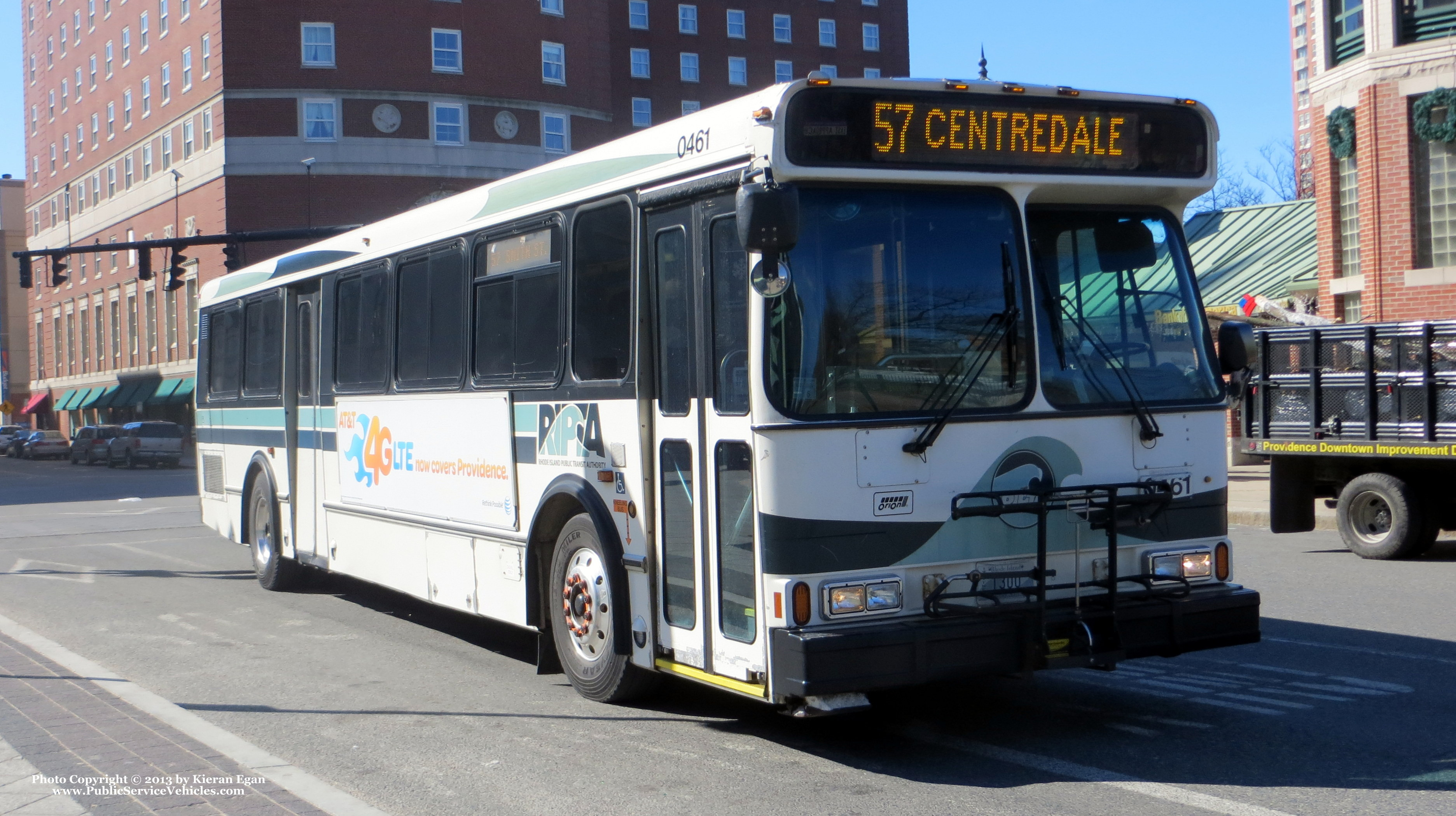 A photo  of Rhode Island Public Transit Authority
            Bus 0461, a 2004 Orion V 05.501             taken by Kieran Egan
