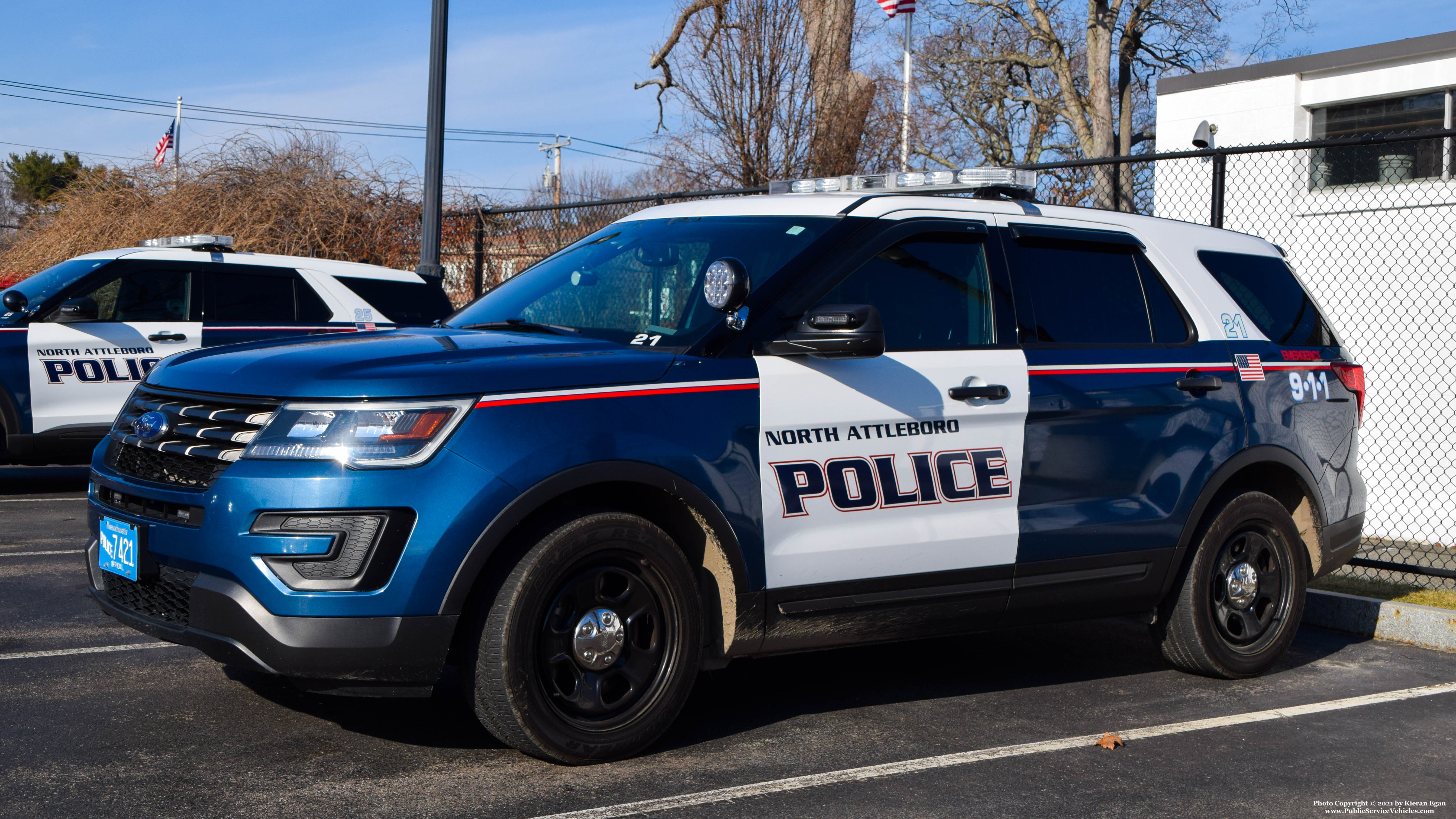 A photo  of North Attleborough Police
            Cruiser 21, a 2019 Ford Police Interceptor Utility             taken by Kieran Egan