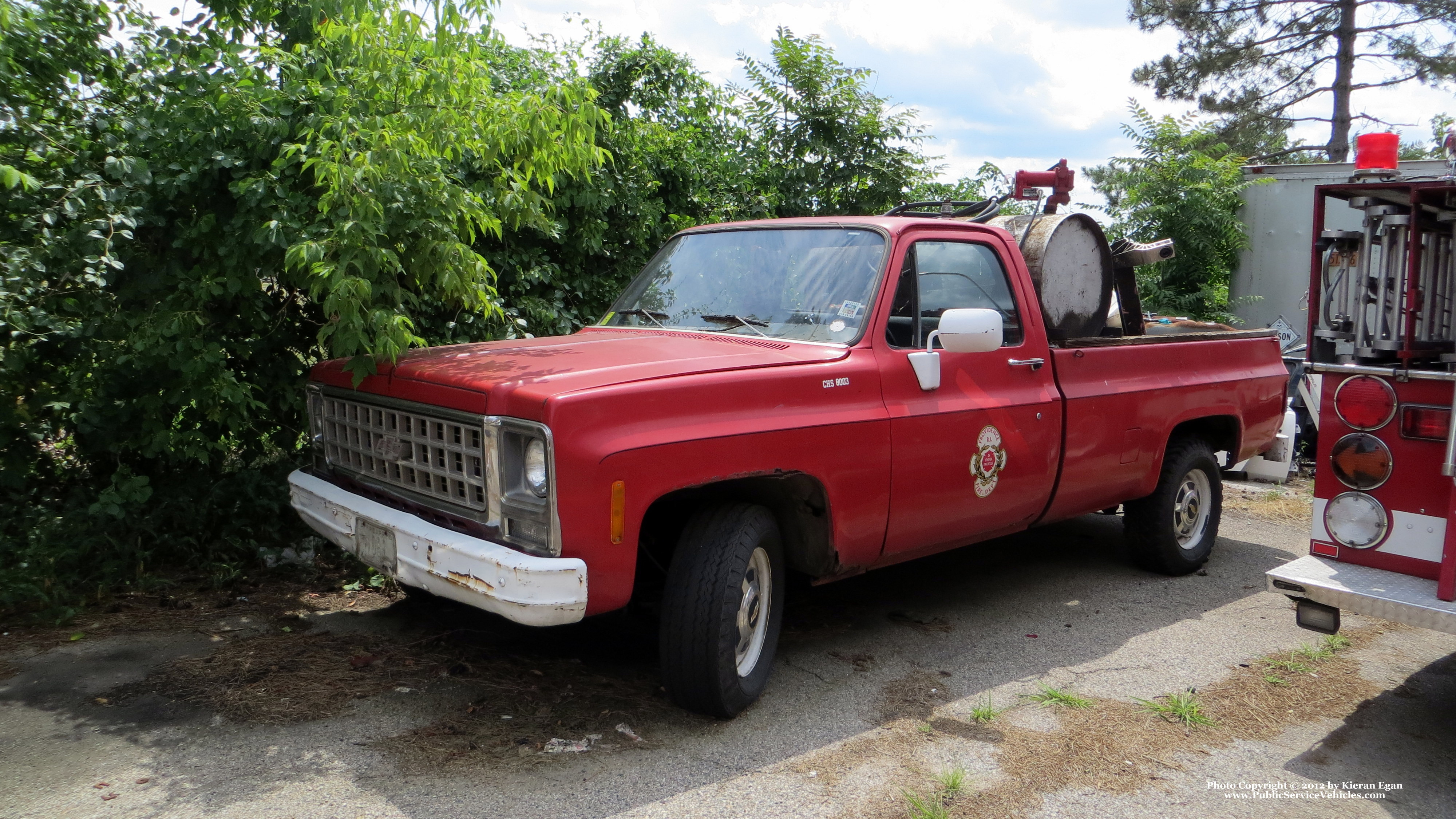 A photo  of Providence Fire
            Car 83, a 1980 Chevrolet C-Series             taken by Kieran Egan
