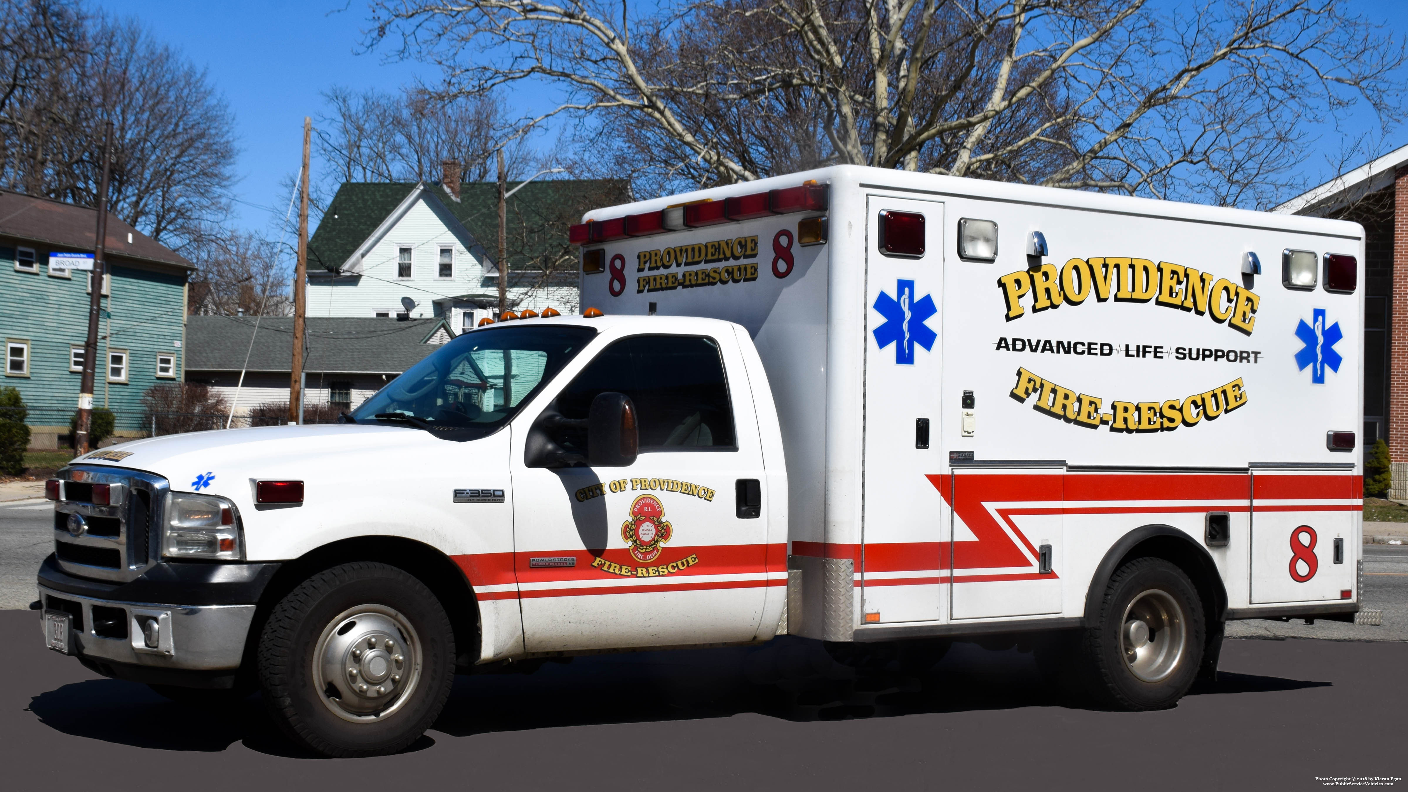A photo  of Providence Fire
            Rescue 8, a 2005 Ford F-350/Horton             taken by Kieran Egan