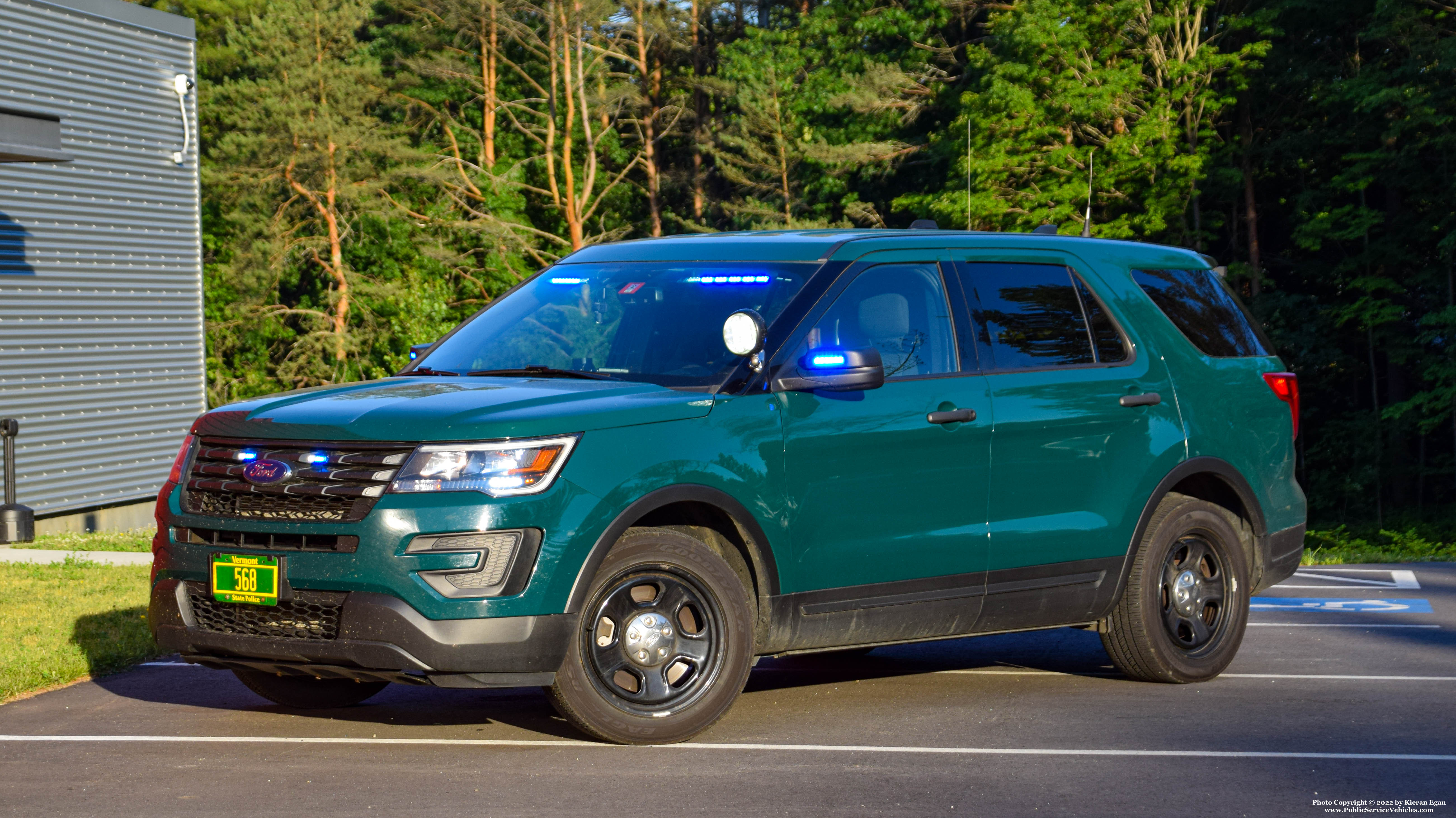 A photo  of Vermont State Police
            Cruiser 568, a 2016-2019 Ford Police Interceptor Utility             taken by Kieran Egan