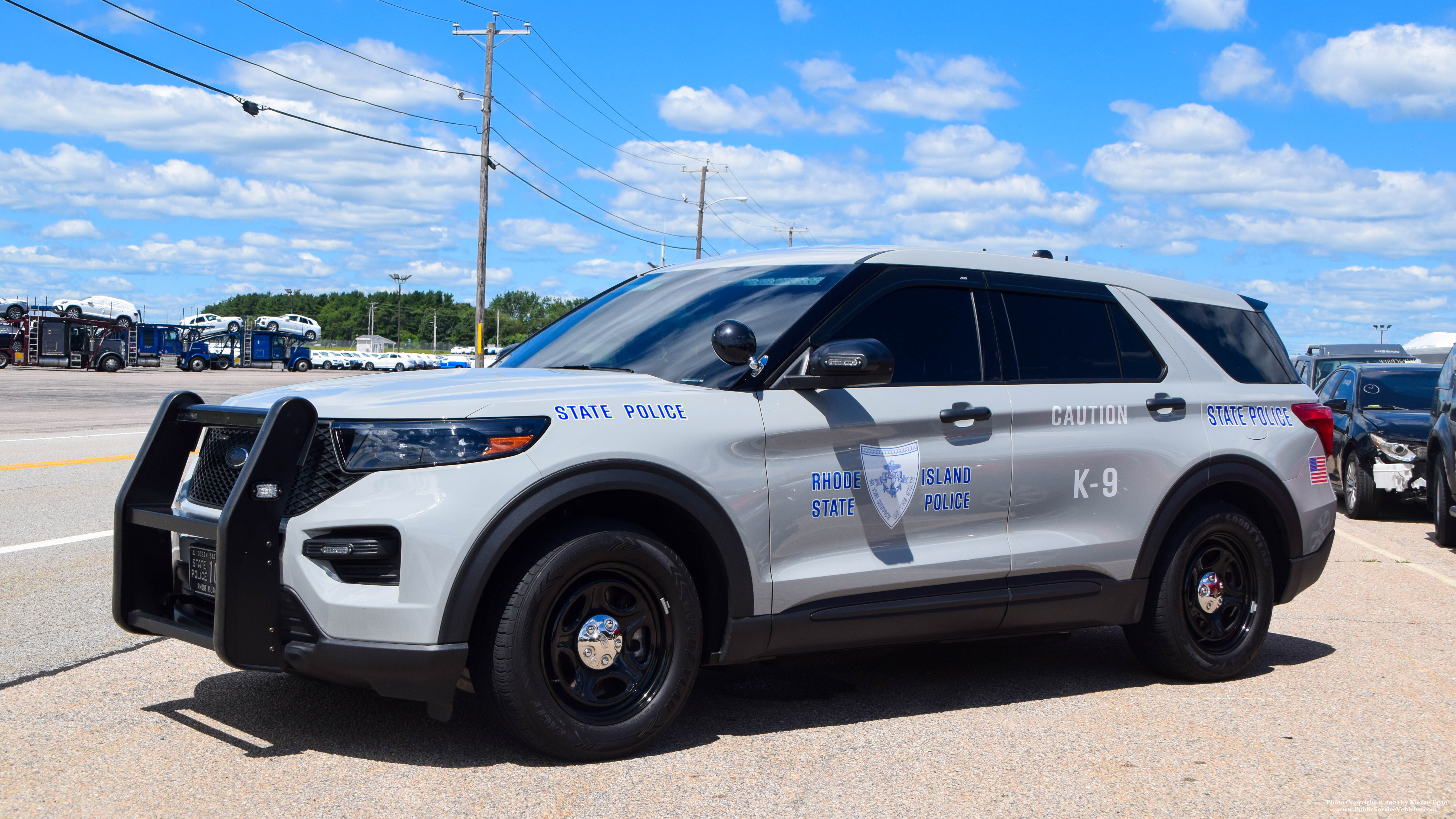 A photo  of Rhode Island State Police
            Cruiser 101, a 2020 Ford Police Interceptor Utility             taken by Kieran Egan