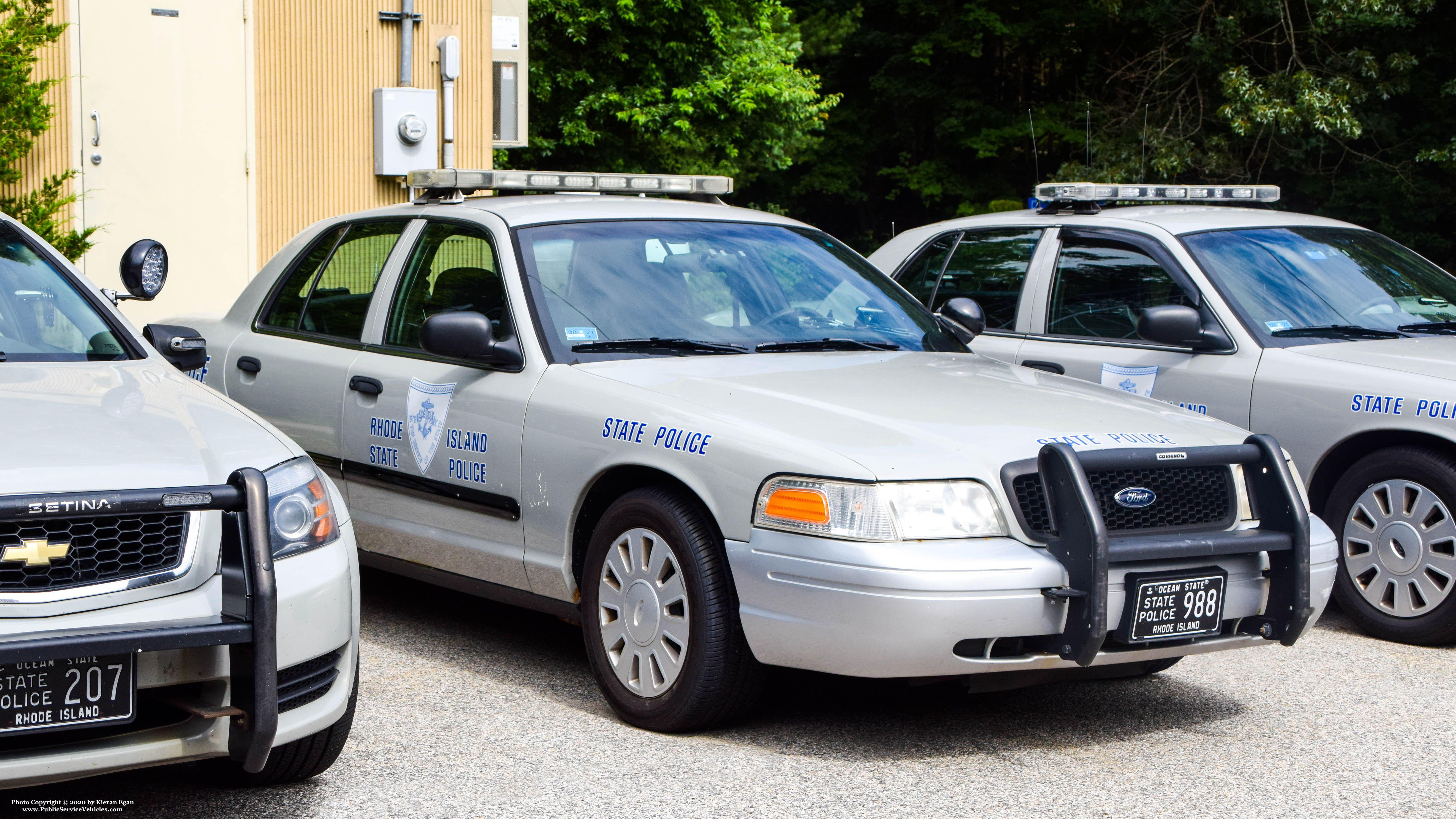 A photo  of Rhode Island State Police
            Cruiser 988, a 2006-2008 Ford Crown Victoria Police Interceptor             taken by Kieran Egan