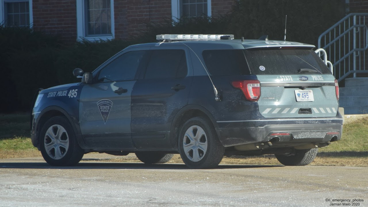 A photo  of Massachusetts State Police
            Cruiser 495, a 2018 Ford Police Interceptor Utility             taken by Jamian Malo