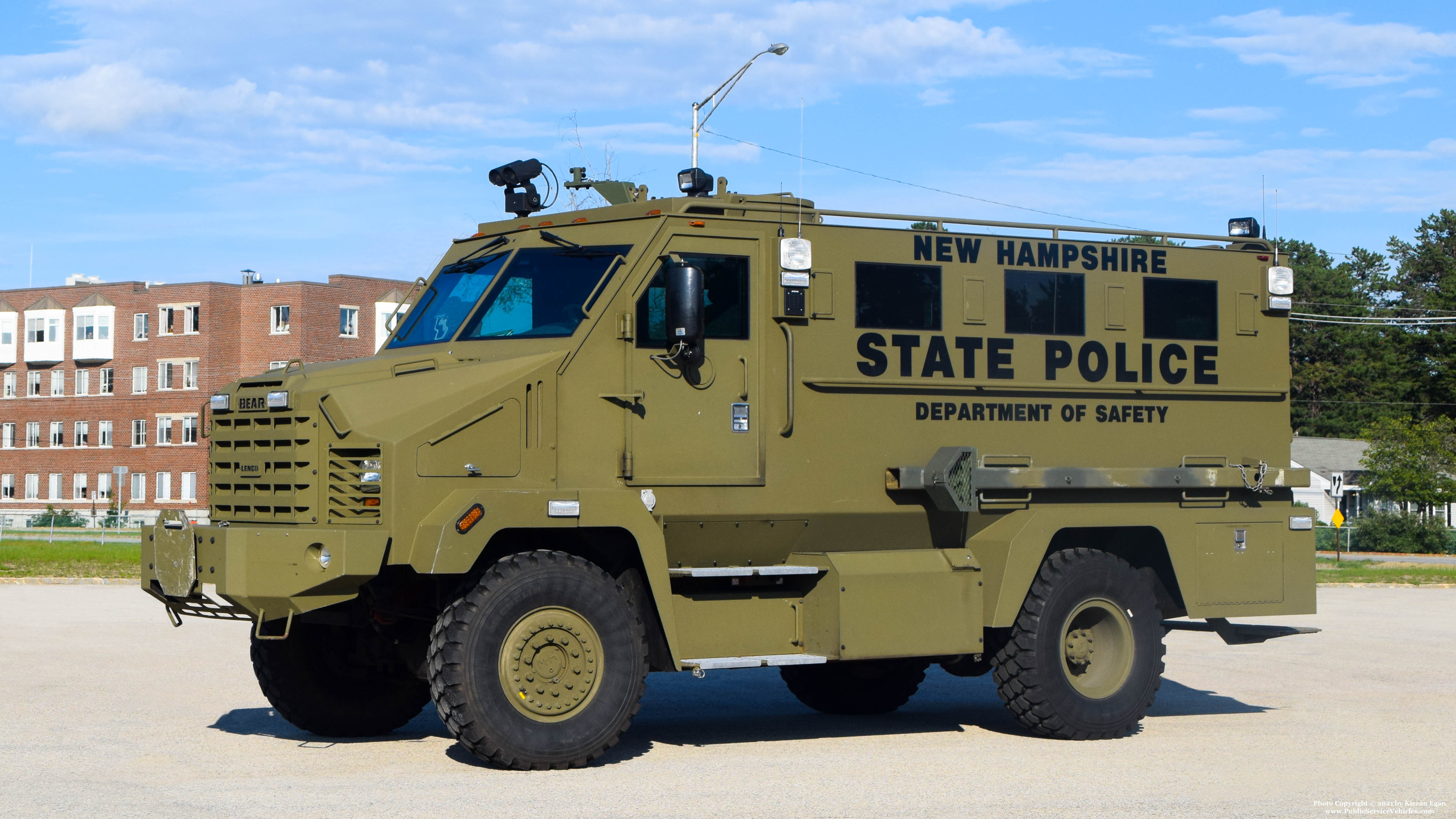 A photo  of New Hampshire State Police
            SWAT Unit, a 2000-2015 Lenco BEAR             taken by Kieran Egan