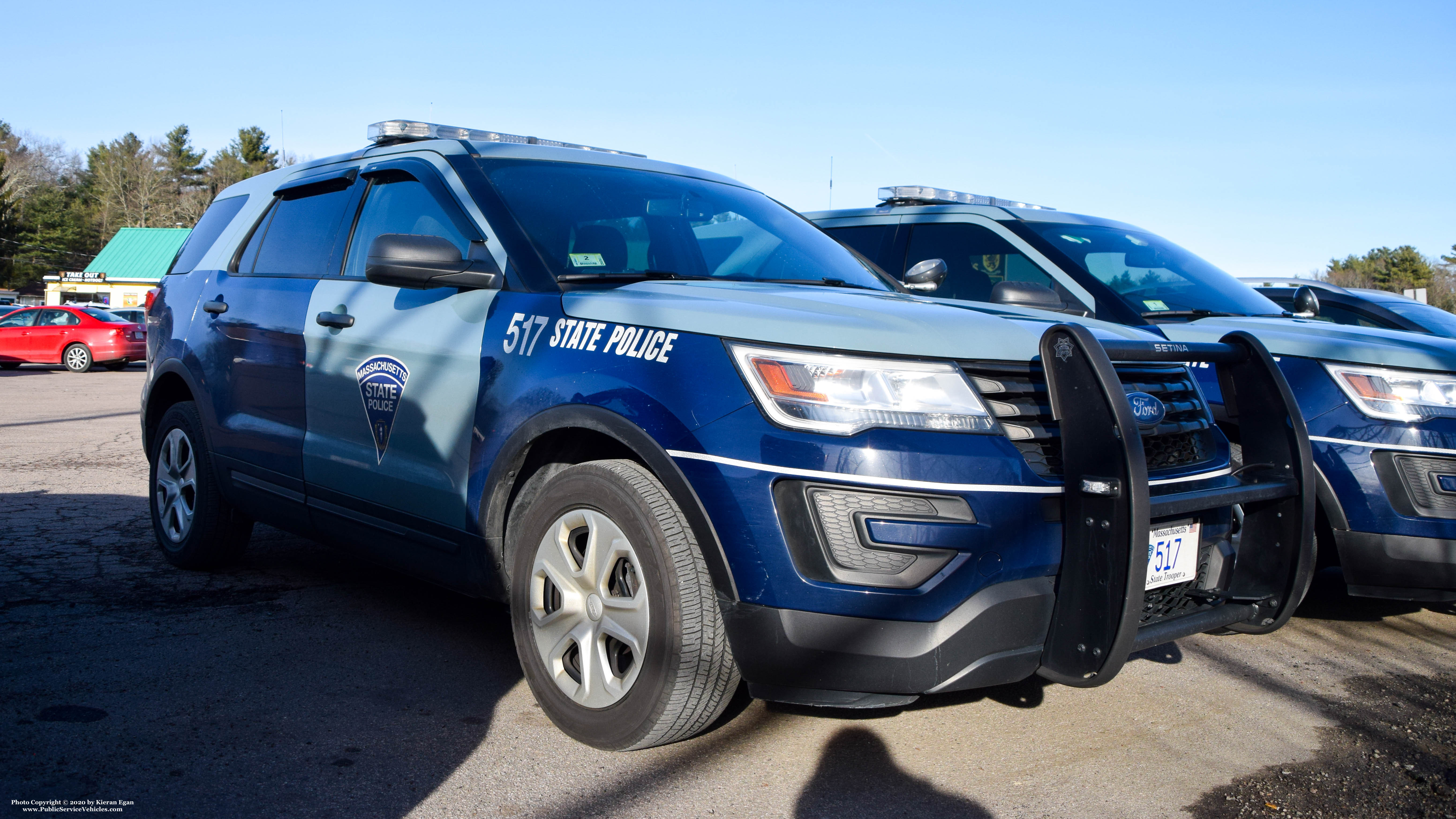 A photo  of Massachusetts State Police
            Cruiser 517, a 2016-2019 Ford Police Interceptor Utility             taken by Kieran Egan