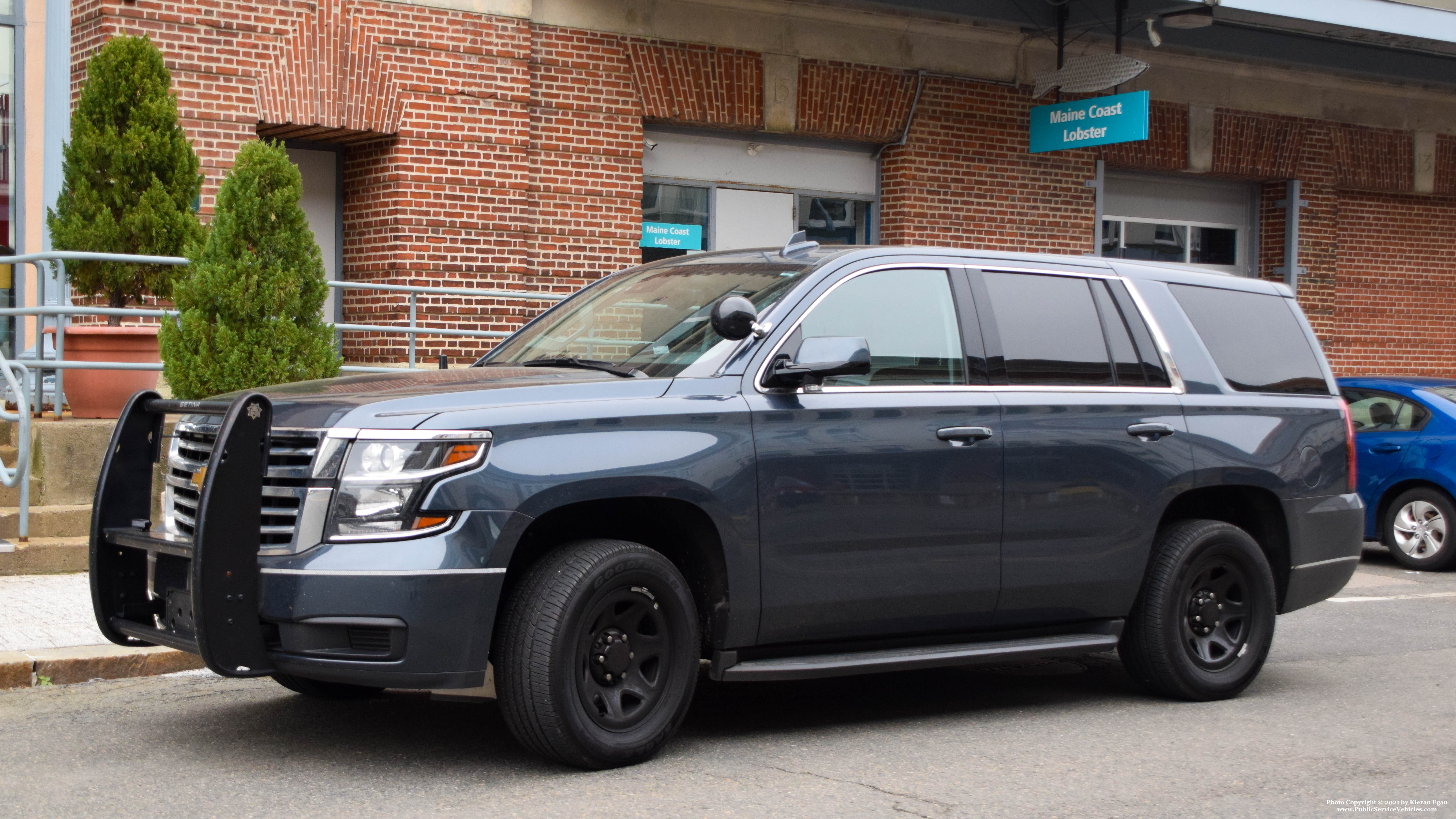 A photo  of Massachusetts State Police
            Cruiser 1998, a 2020 Chevrolet Tahoe             taken by Kieran Egan