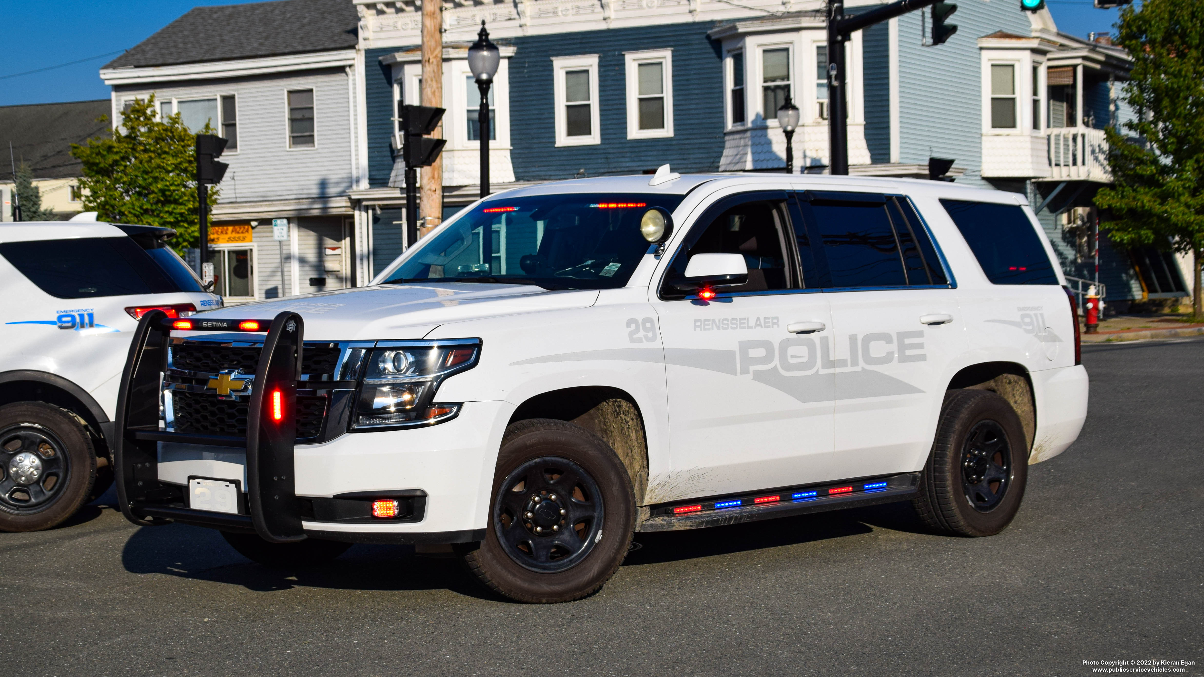 A photo  of Rensselaer Police
            Cruiser 29, a 2015-2019 Chevrolet Tahoe             taken by Kieran Egan