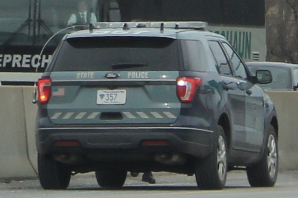 A photo  of Massachusetts State Police
            Cruiser 357, a 2019 Ford Police Interceptor Utility             taken by @riemergencyvehicles