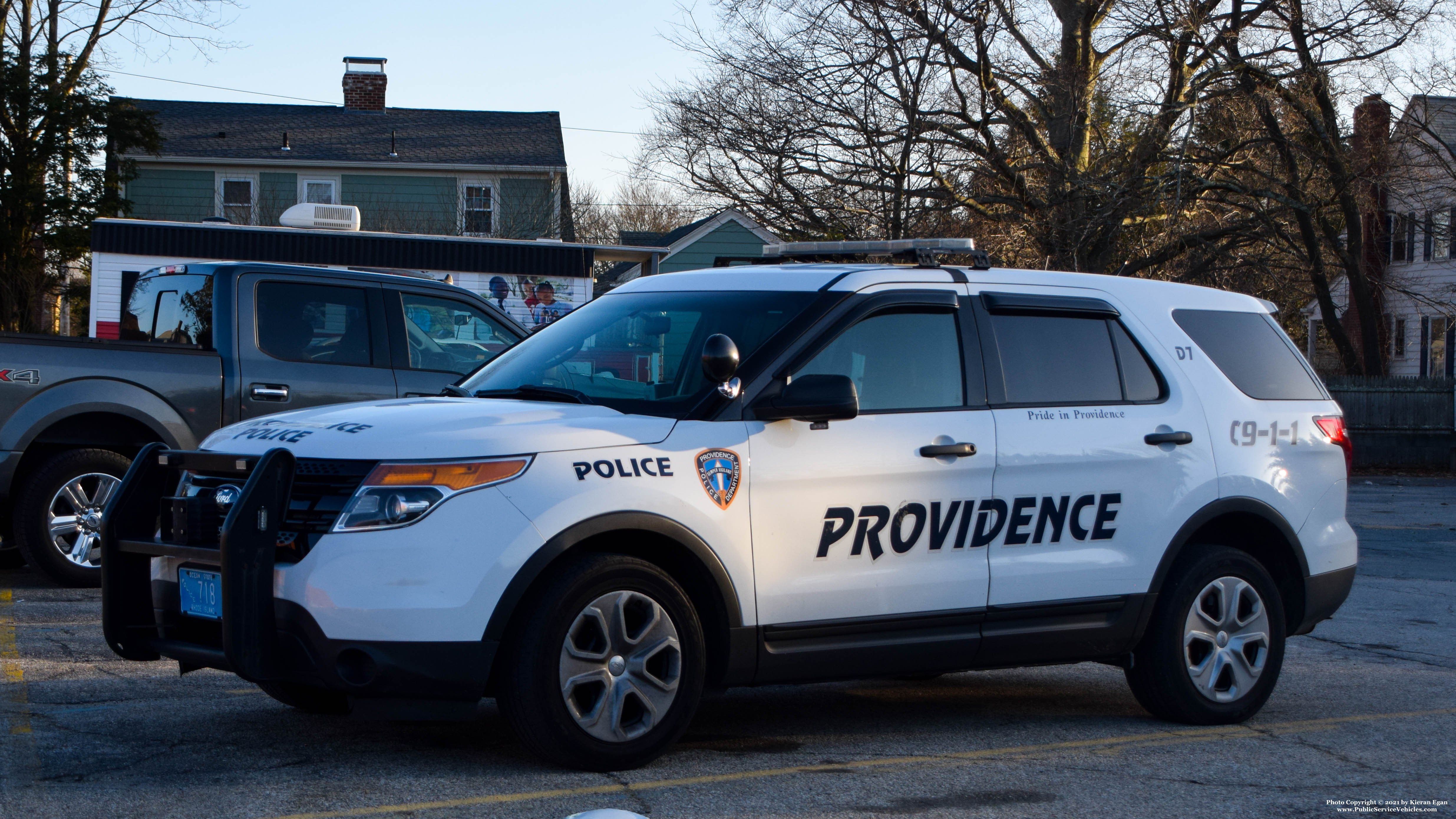 A photo  of Providence Police
            Cruiser 718, a 2015 Ford Police Interceptor Utility             taken by Kieran Egan