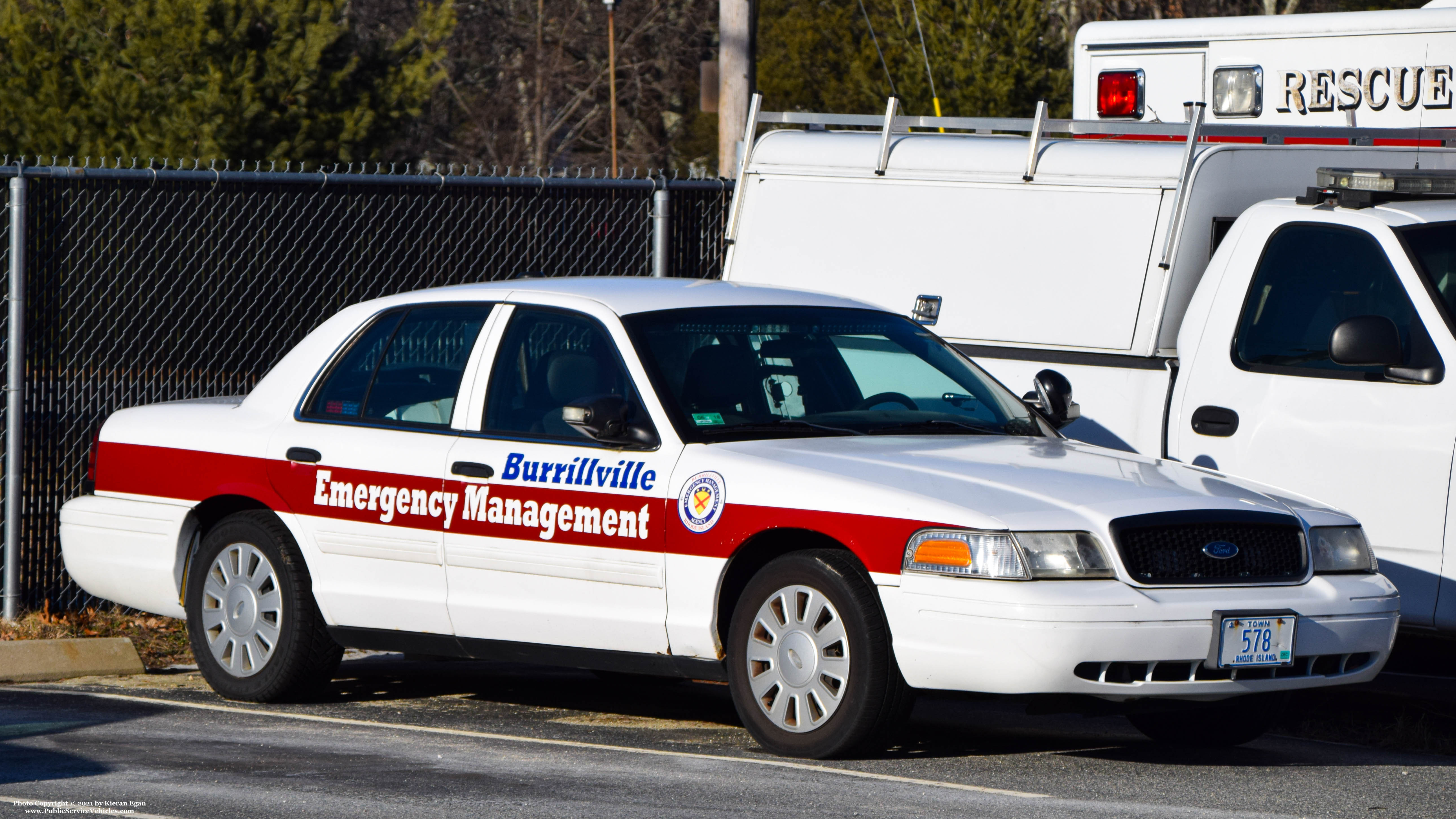 A photo  of Burrillville Emergency Management
            Car 578, a 2009-2011 Ford Crown Victoria Police Interceptor             taken by Kieran Egan