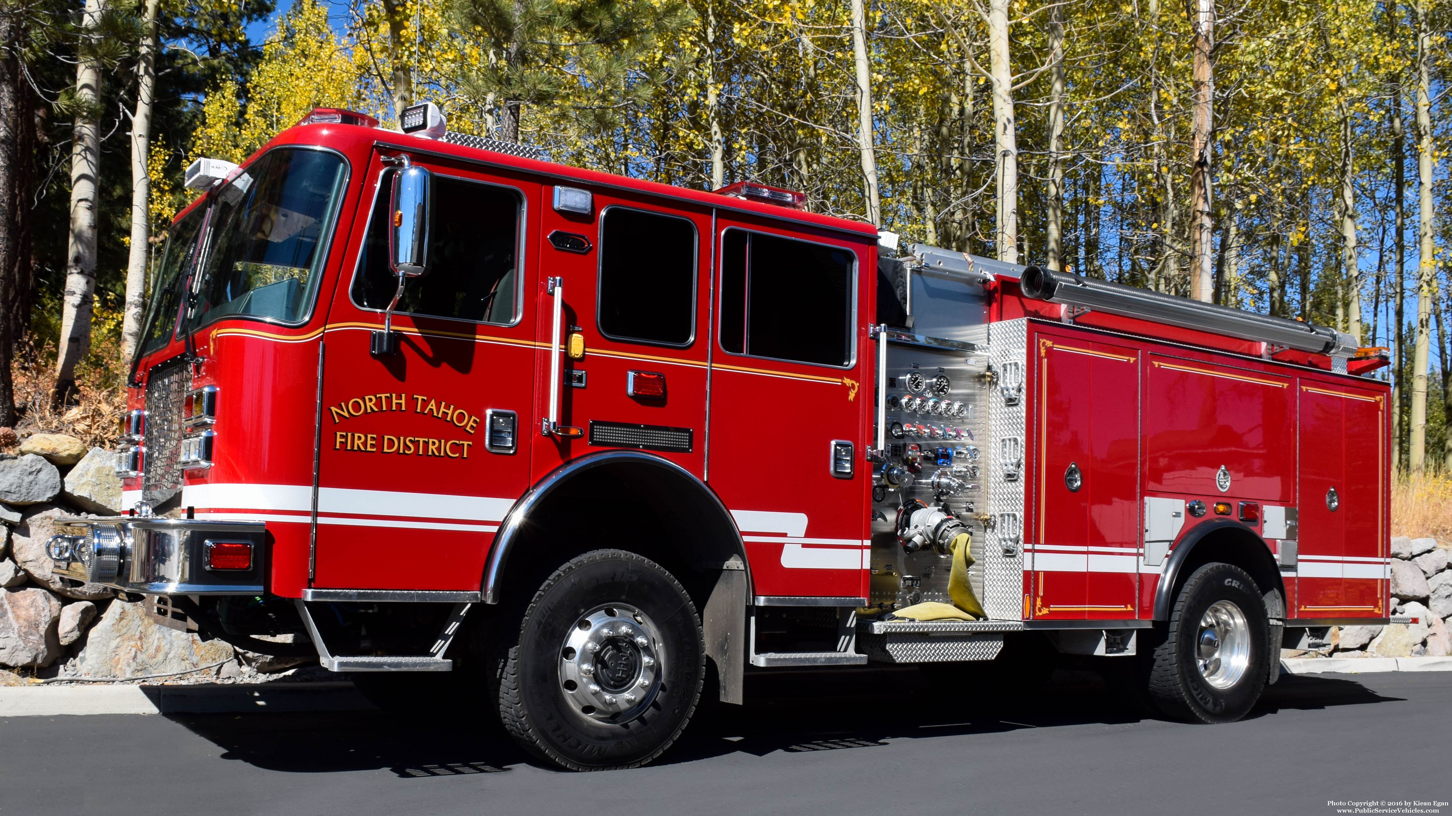 A photo  of North Tahoe Fire District
            Engine 53, a 2016 KME Severe Service             taken by Kieran Egan