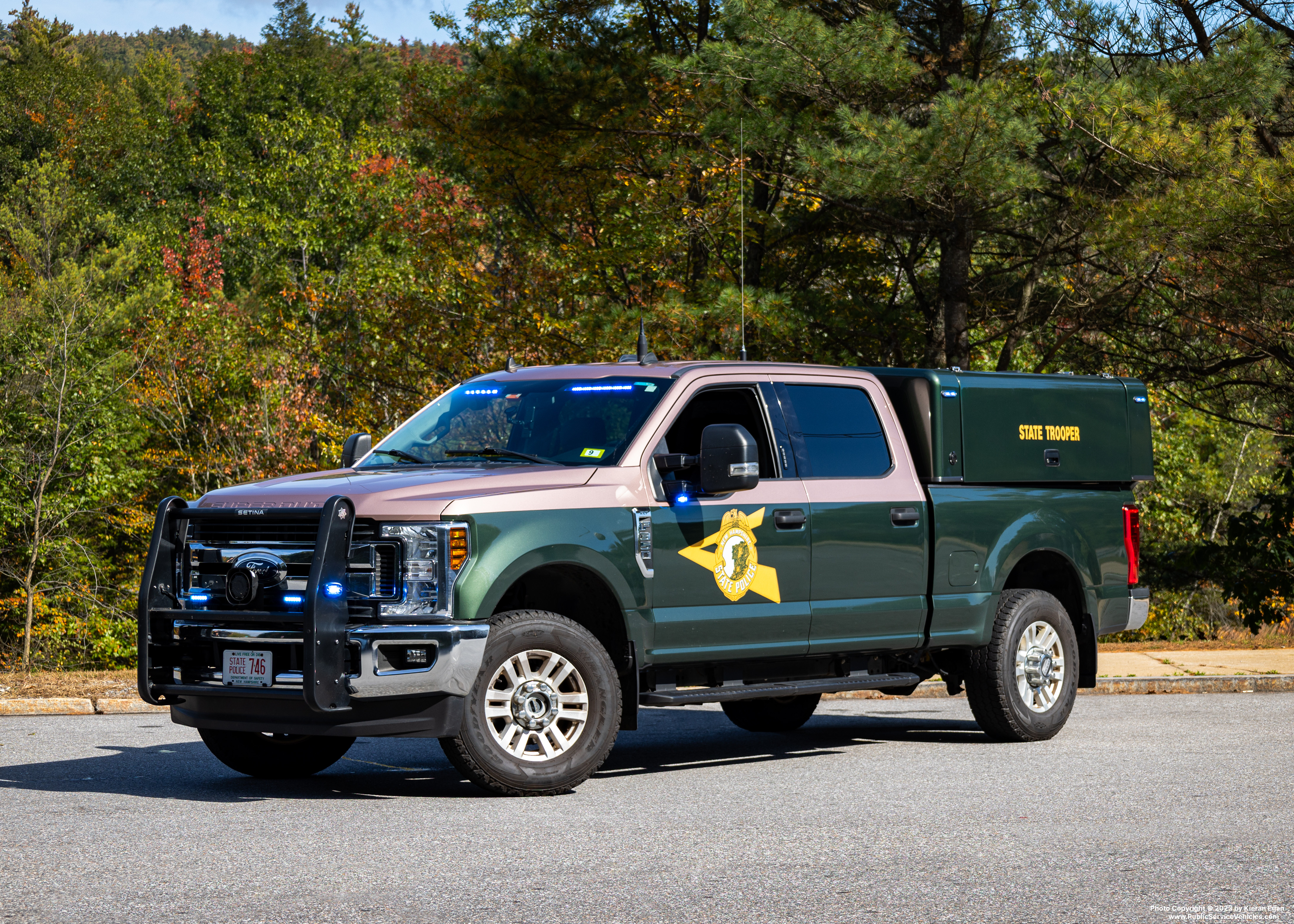 A photo  of New Hampshire State Police
            Cruiser 746, a 2017-2019 Ford F-350 XL Crew Cab             taken by Kieran Egan