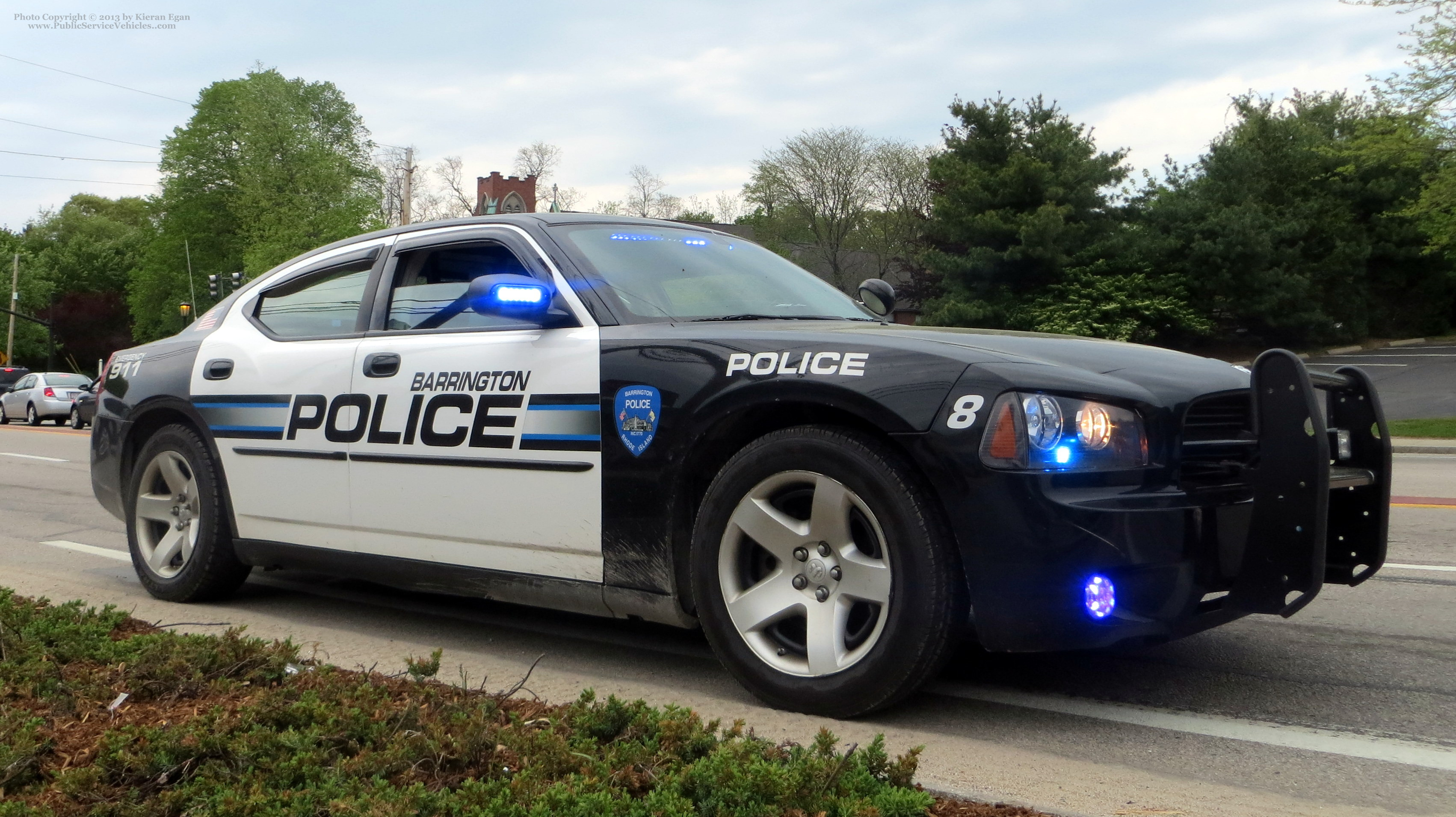 A photo  of Barrington Police
            Car 8, a 2009 Dodge Charger             taken by Kieran Egan