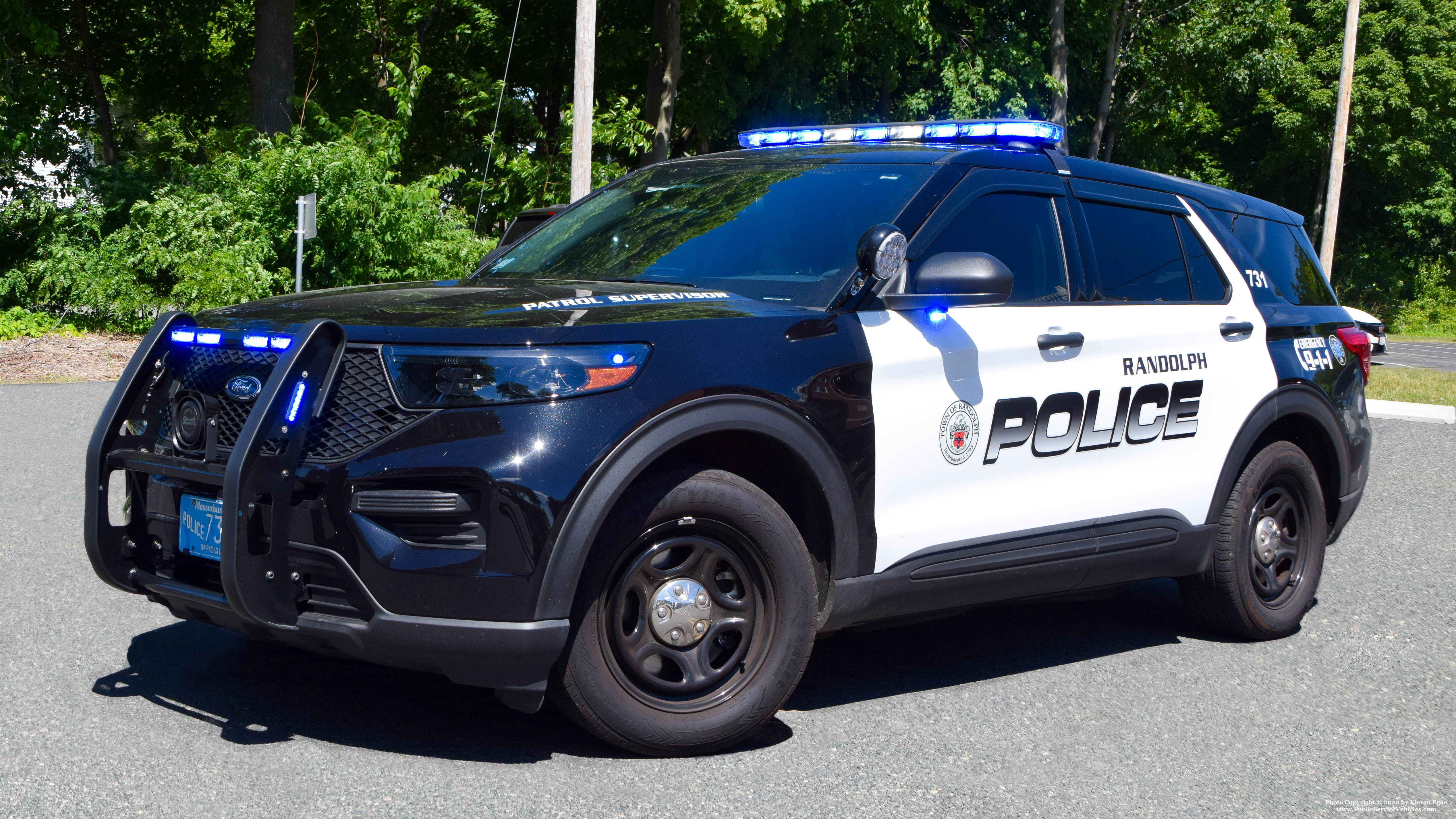 A photo  of Randolph Police
            Cruiser 731, a 2020 Ford Police Interceptor Utility             taken by Kieran Egan