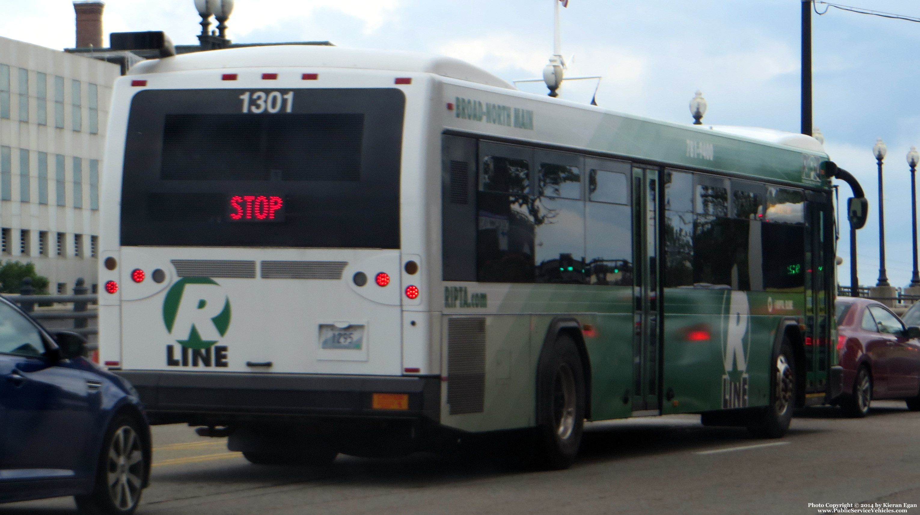 A photo  of Rhode Island Public Transit Authority
            Bus 1302, a 2013 Gillig BRT             taken by Kieran Egan