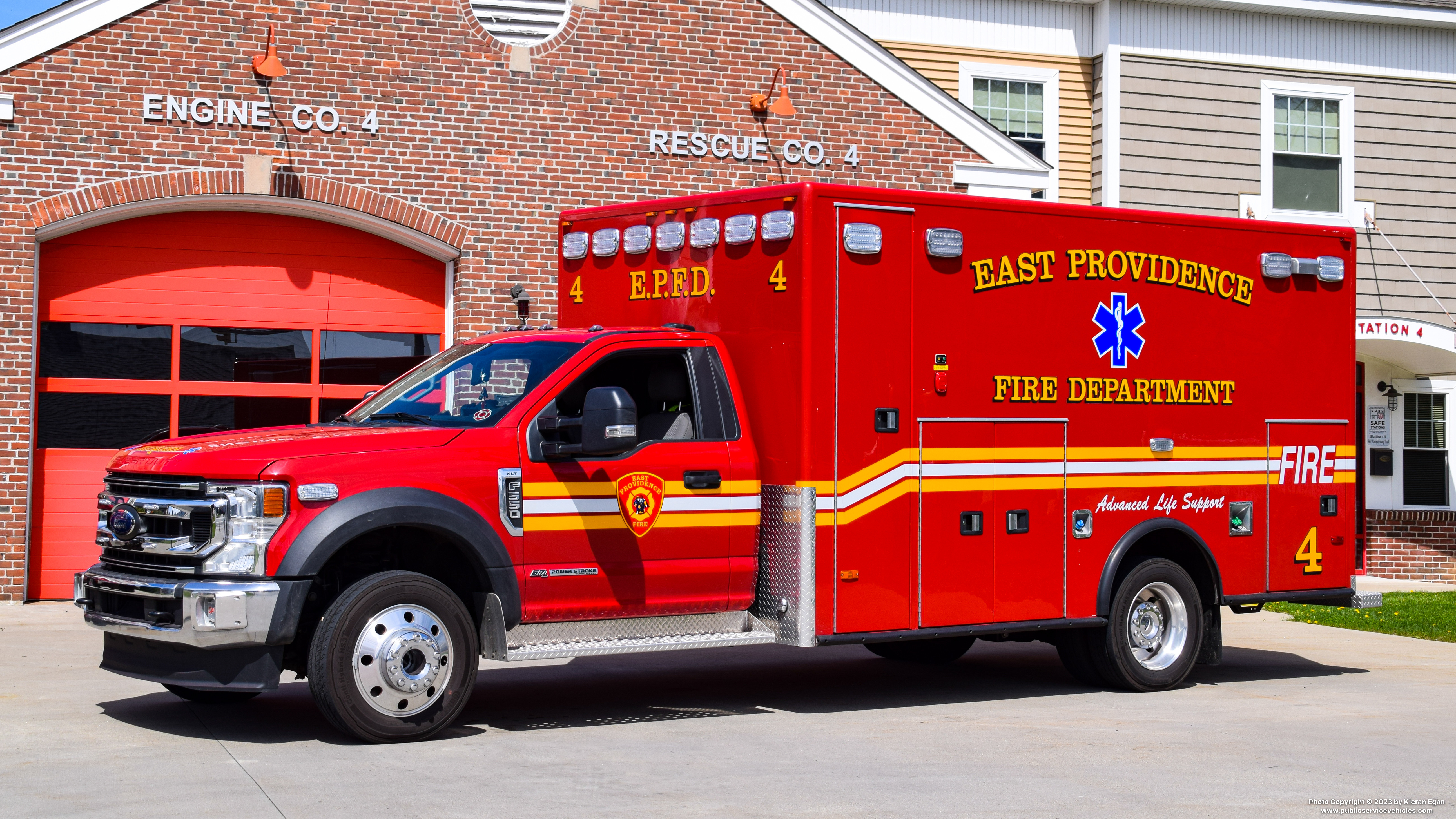 A photo  of East Providence Fire
            Rescue 4, a 2022 Ford F-550/PL Custom             taken by Kieran Egan