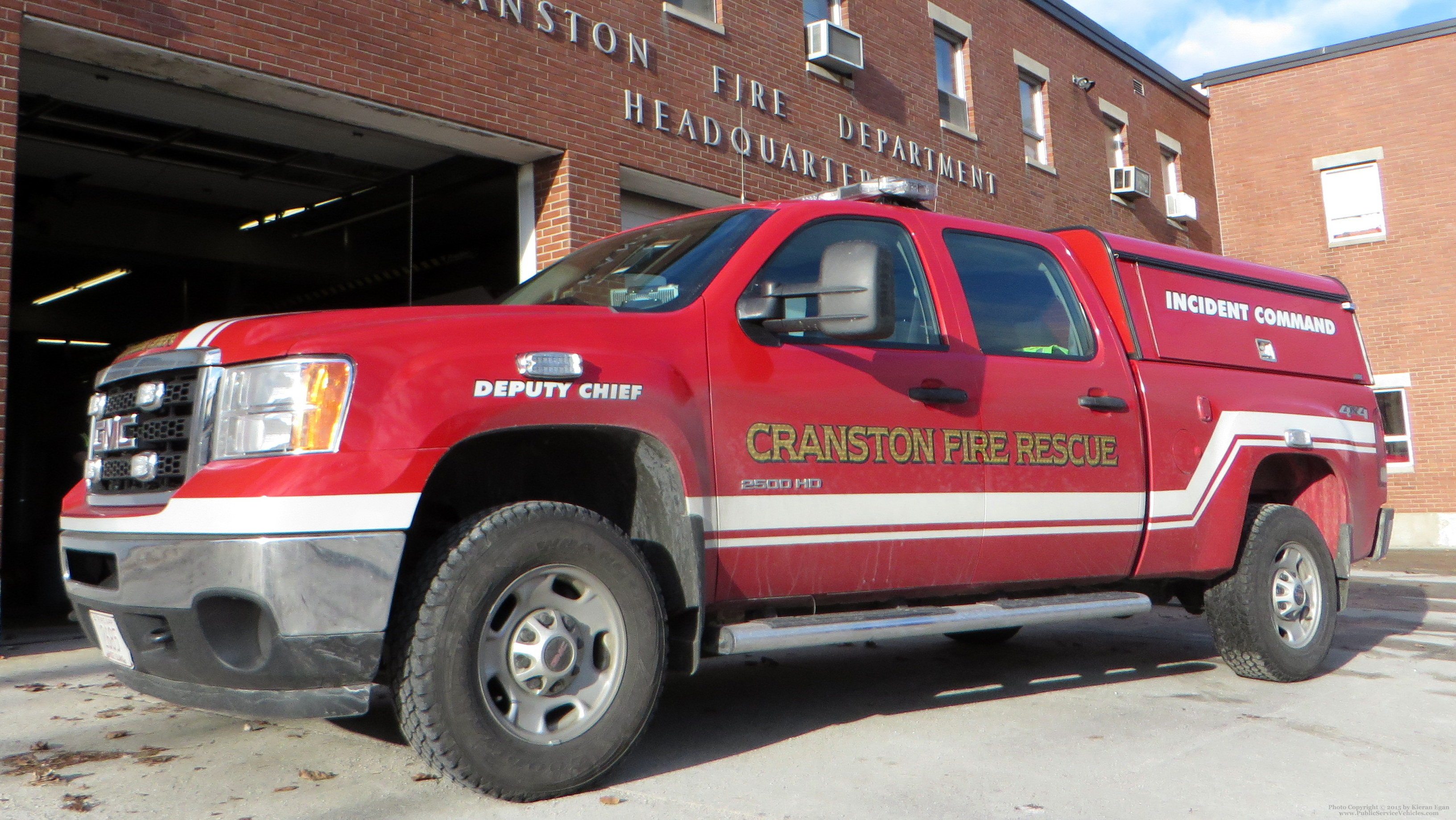 A photo  of Cranston Fire
            Car 3, a 2013 GMC Sierra 2500HD             taken by Kieran Egan