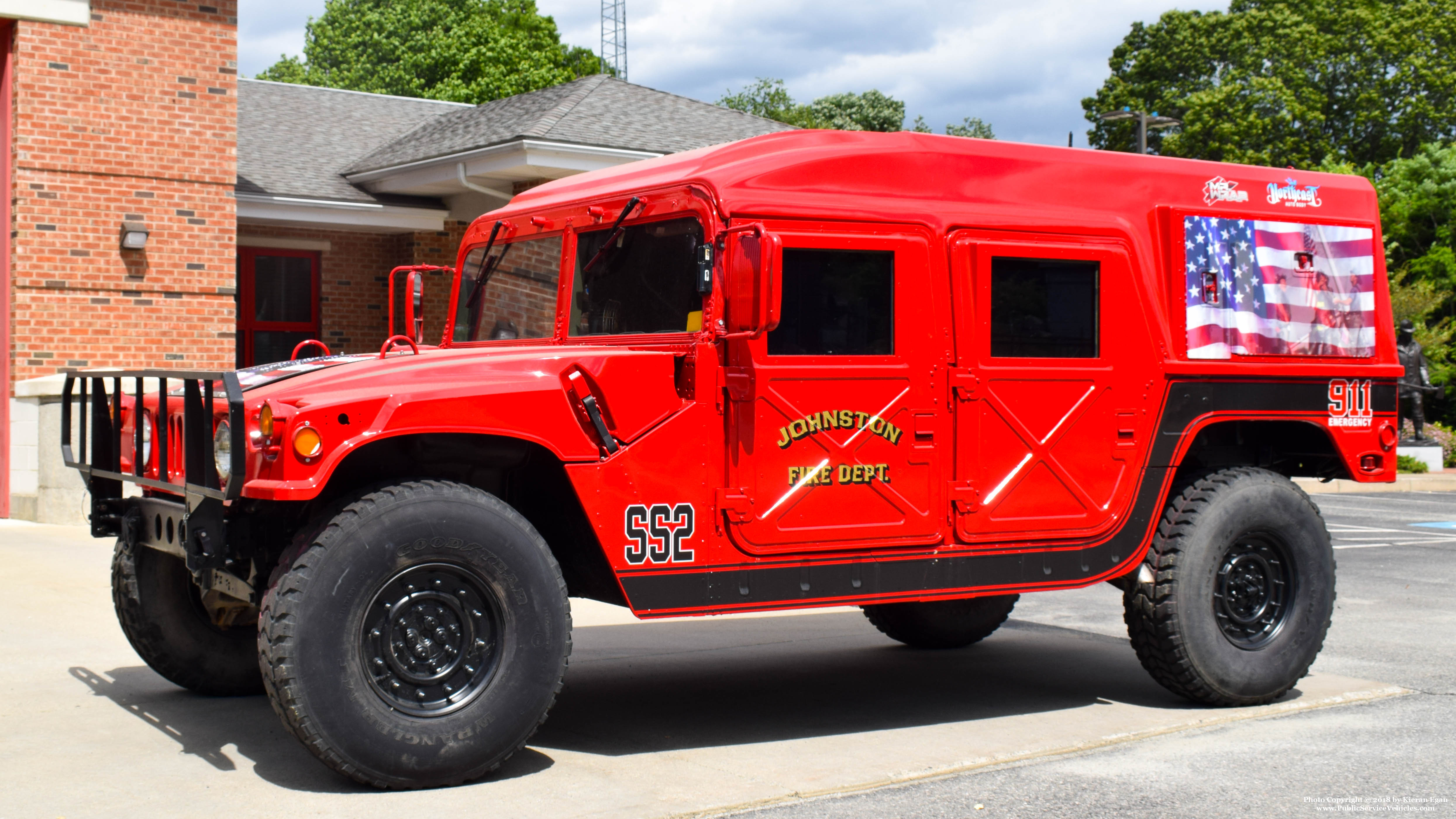 A photo  of Johnston Fire
            Special Services 2, a 1989 AM General Humvee             taken by Kieran Egan