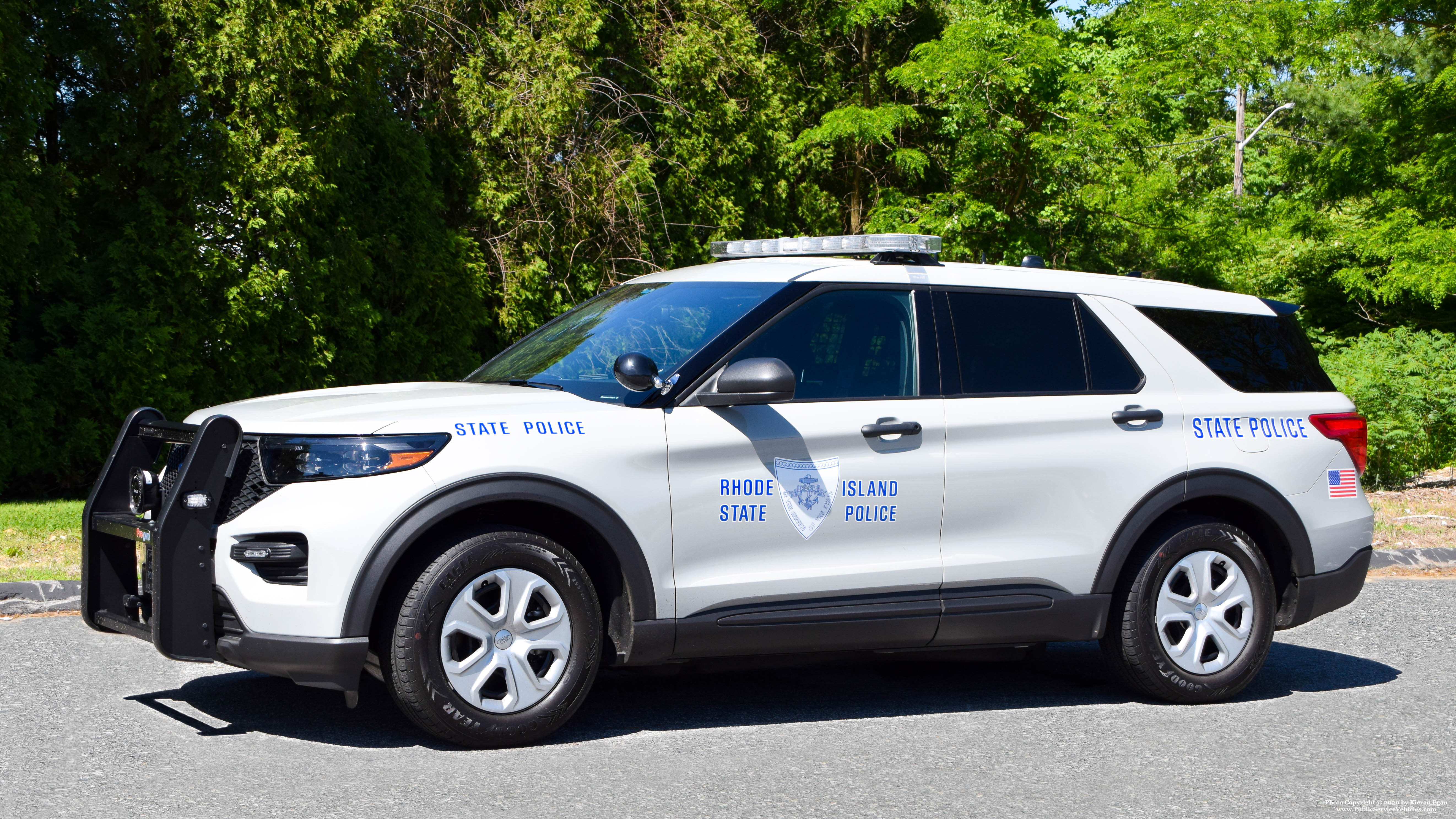 A photo  of Rhode Island State Police
            Cruiser 21, a 2020 Ford Police Interceptor Utility             taken by Kieran Egan