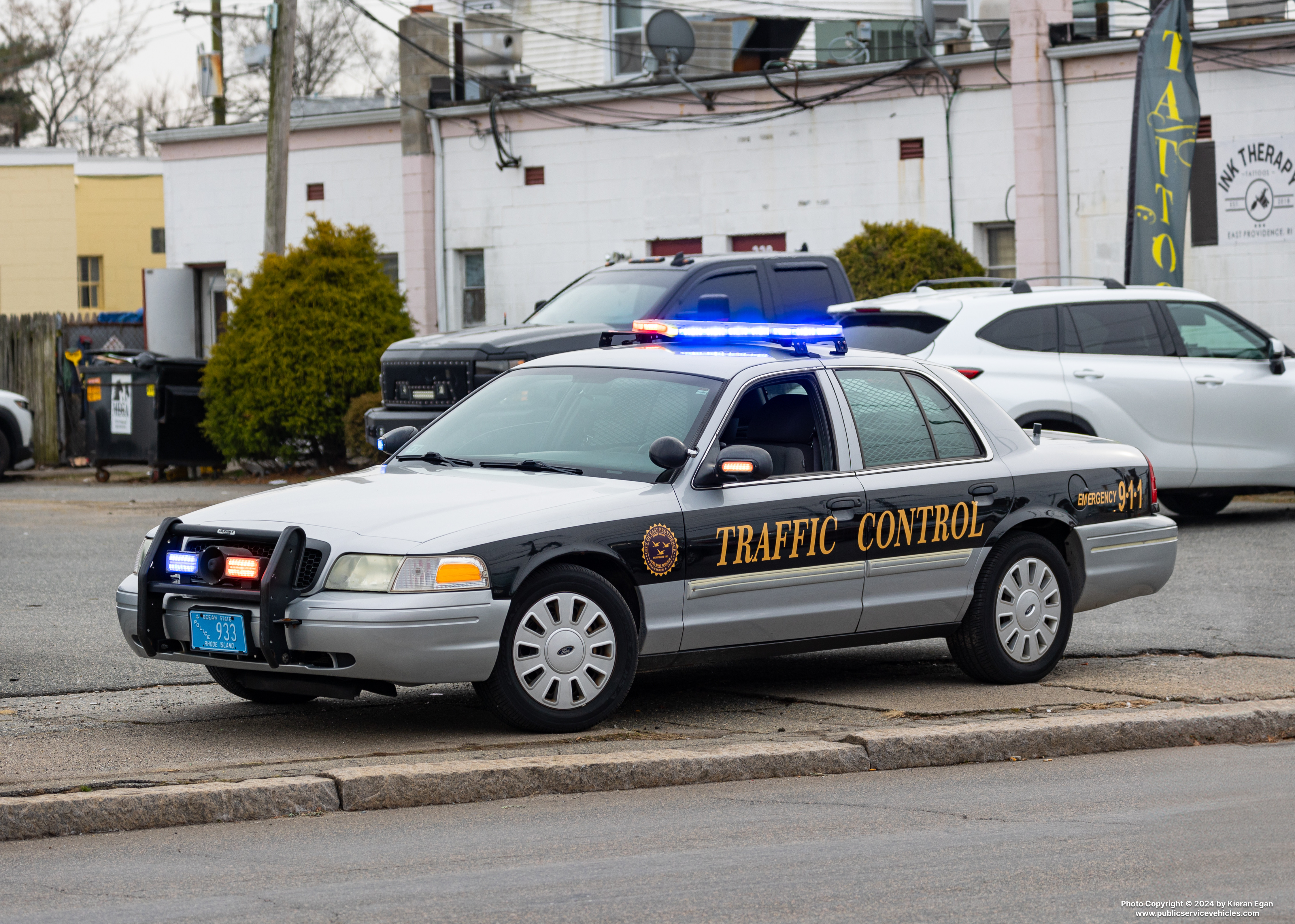 A photo  of East Providence Police
            Traffic Control Unit, a 2011 Ford Crown Victoria Police Interceptor             taken by Kieran Egan