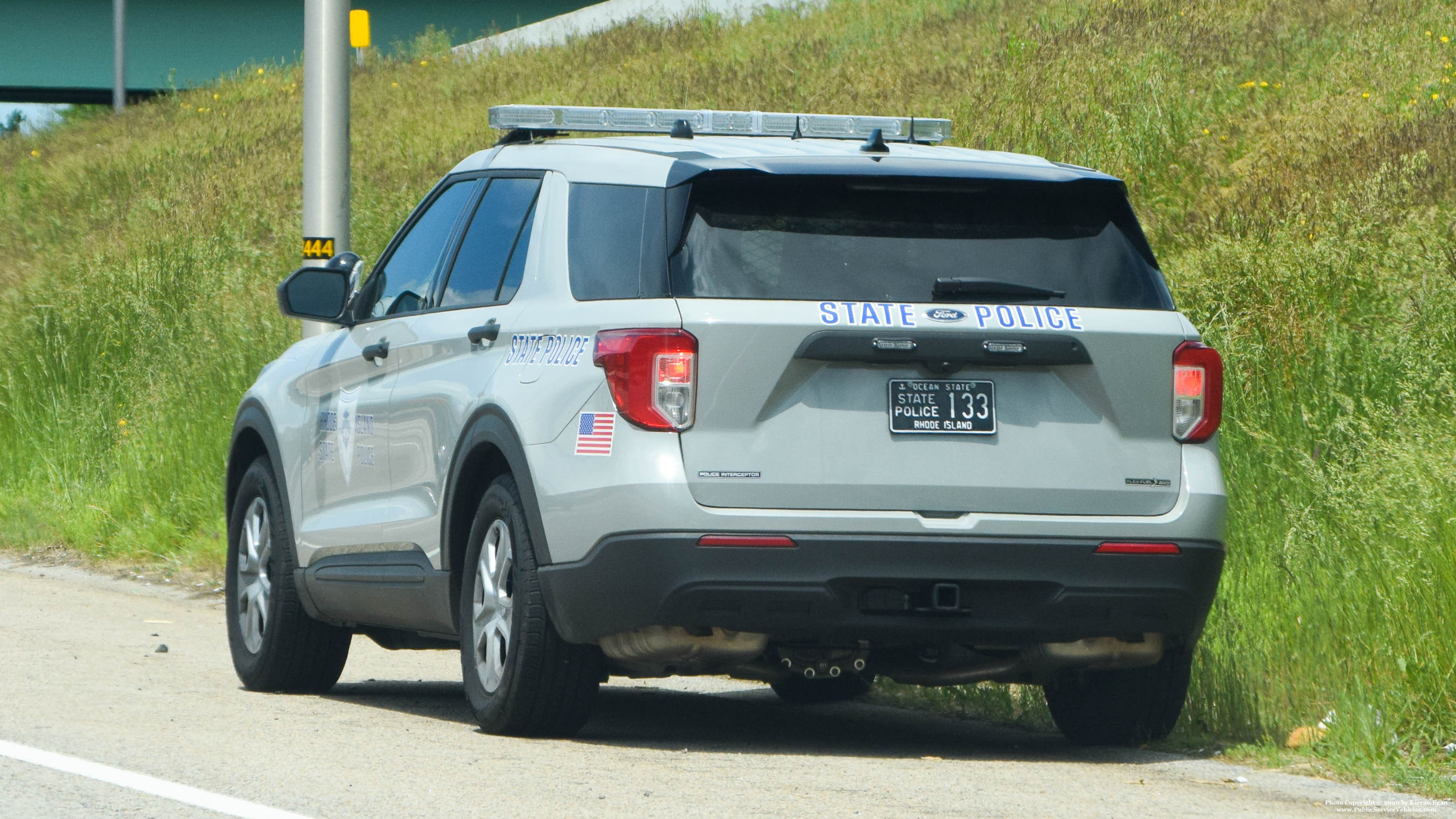 A photo  of Rhode Island State Police
            Cruiser 133, a 2020 Ford Police Interceptor Utility             taken by Kieran Egan