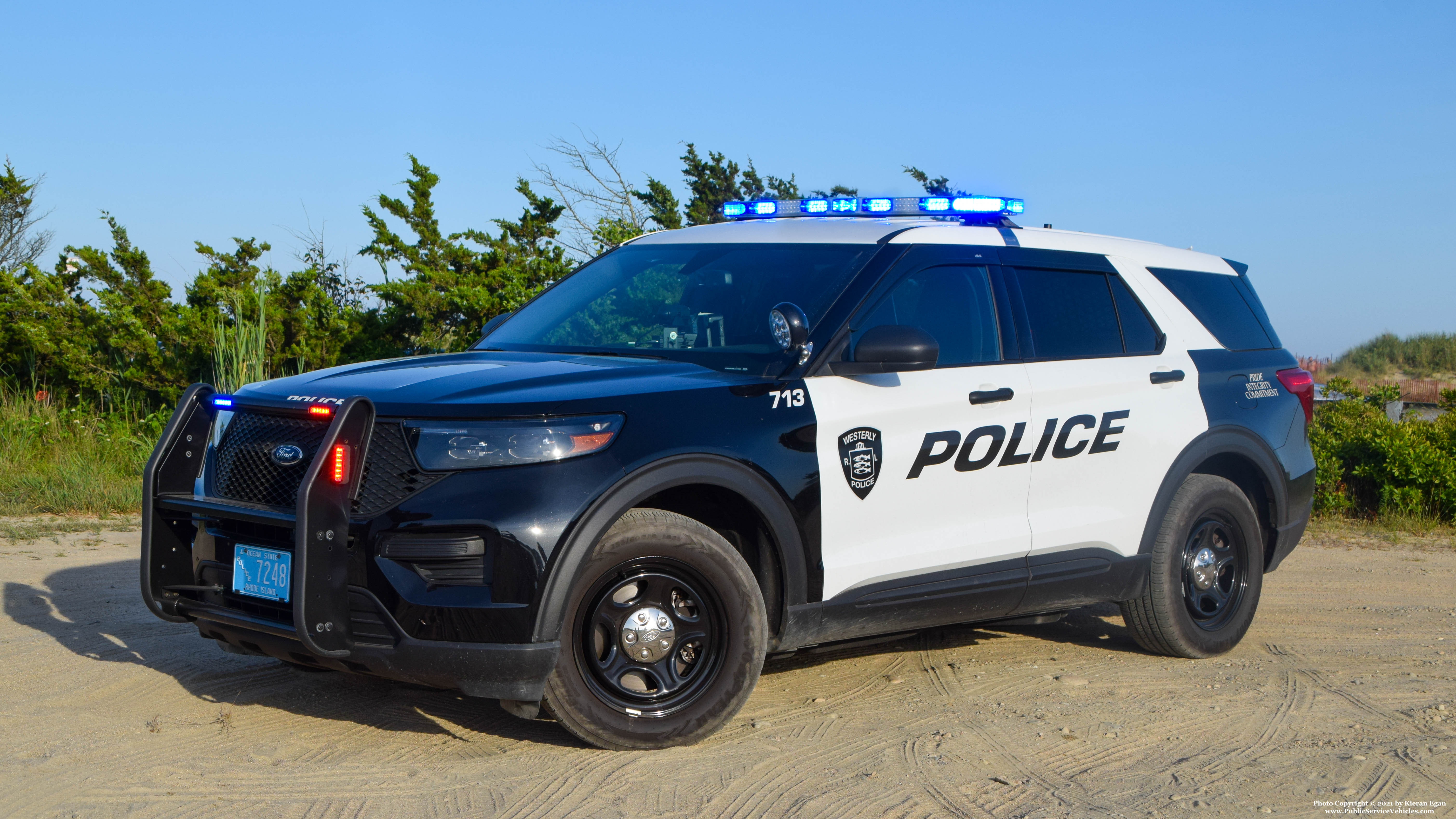 A photo  of Westerly Police
            Cruiser 713, a 2020 Ford Police Interceptor Utility             taken by Kieran Egan