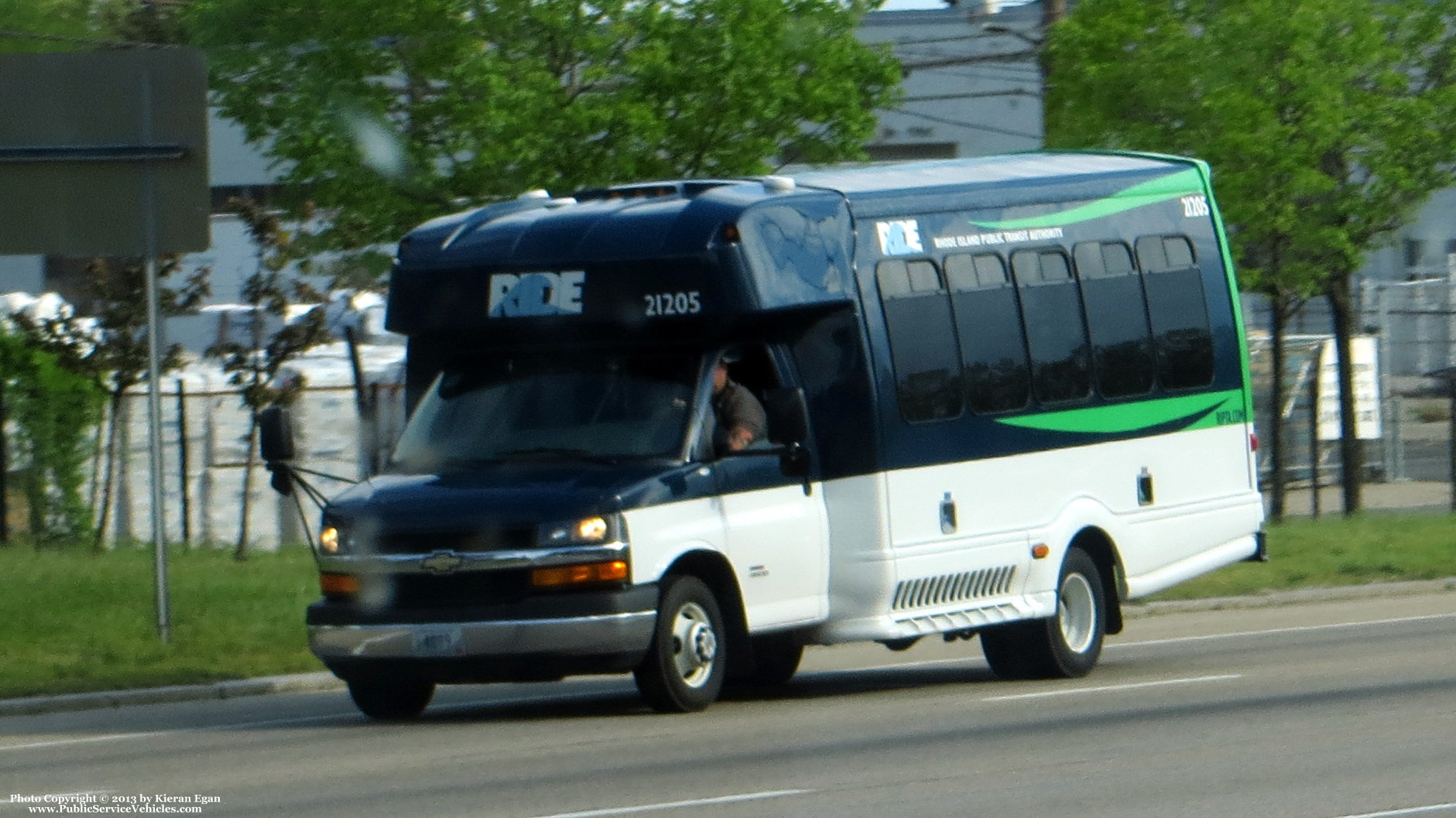 A photo  of Rhode Island Public Transit Authority
            Paratransit Bus 21205, a 2012 Chevrolet 4500 Bus             taken by Kieran Egan