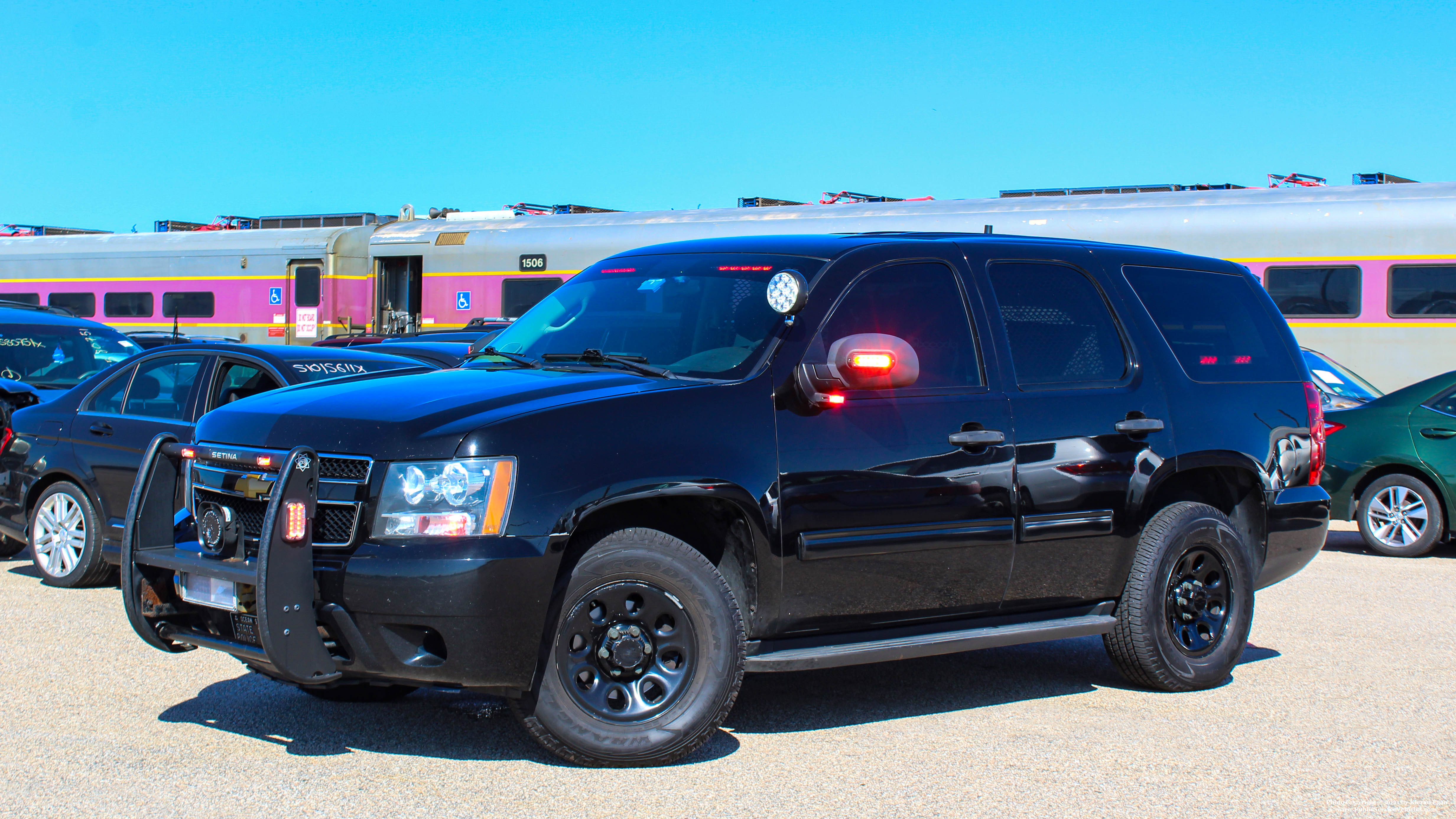 A photo  of Rhode Island State Police
            Cruiser 185, a 2013 Chevrolet Tahoe             taken by Kieran Egan