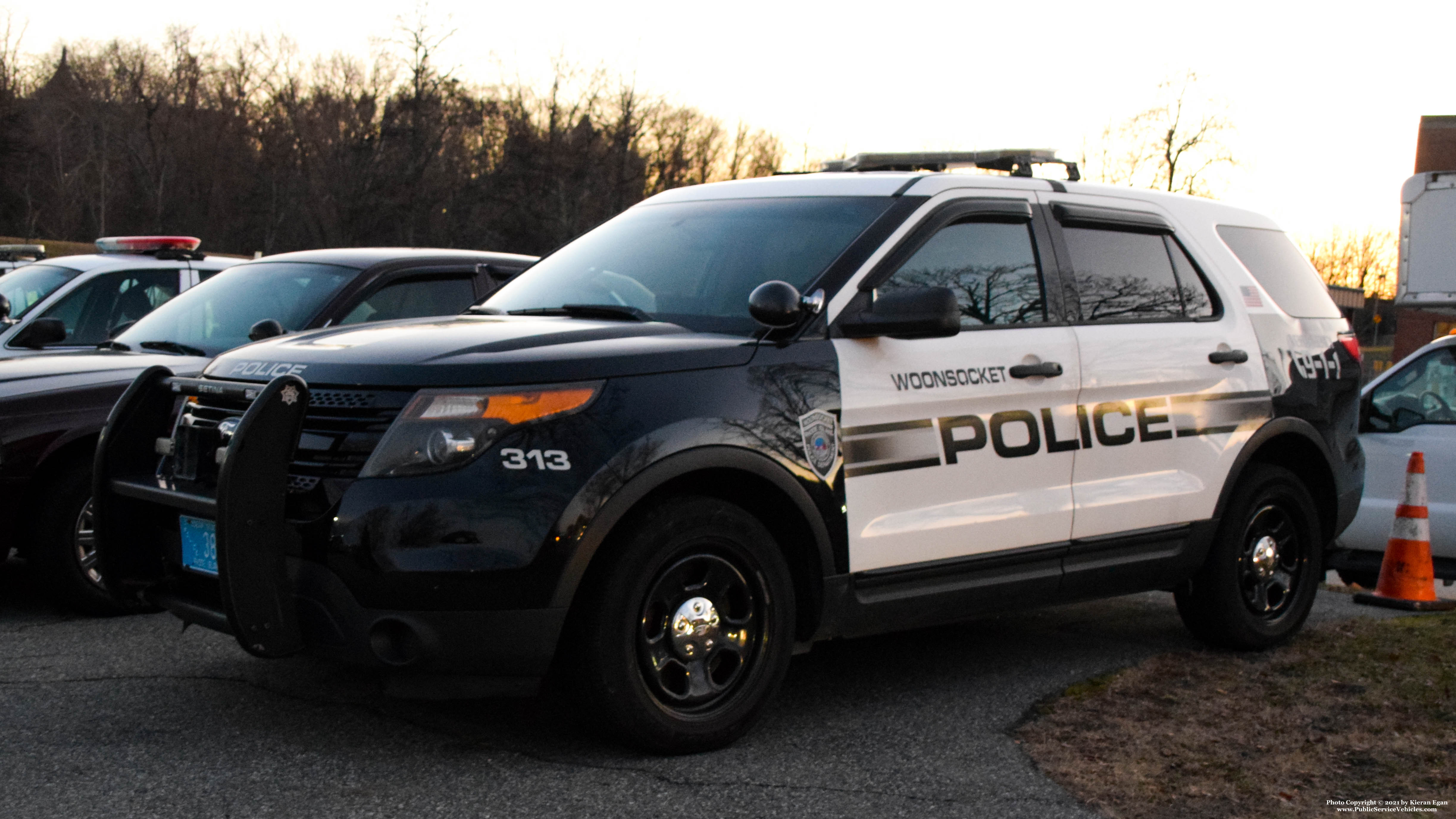 A photo  of Woonsocket Police
            Cruiser 313, a 2015 Ford Police Interceptor Utility             taken by Kieran Egan