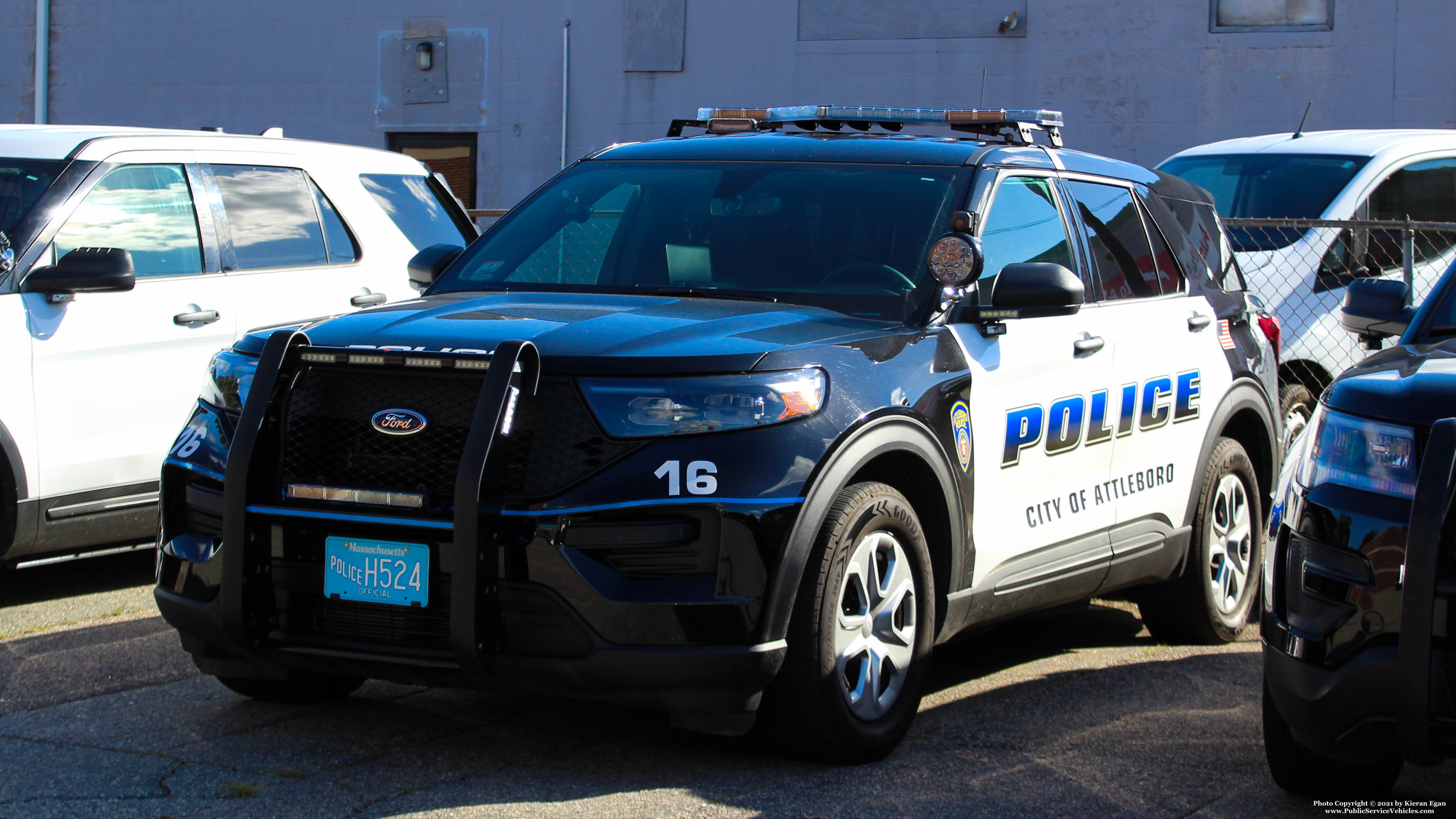 A photo  of Attleboro Police
            Car 16, a 2020 Ford Police Interceptor Utility             taken by Kieran Egan